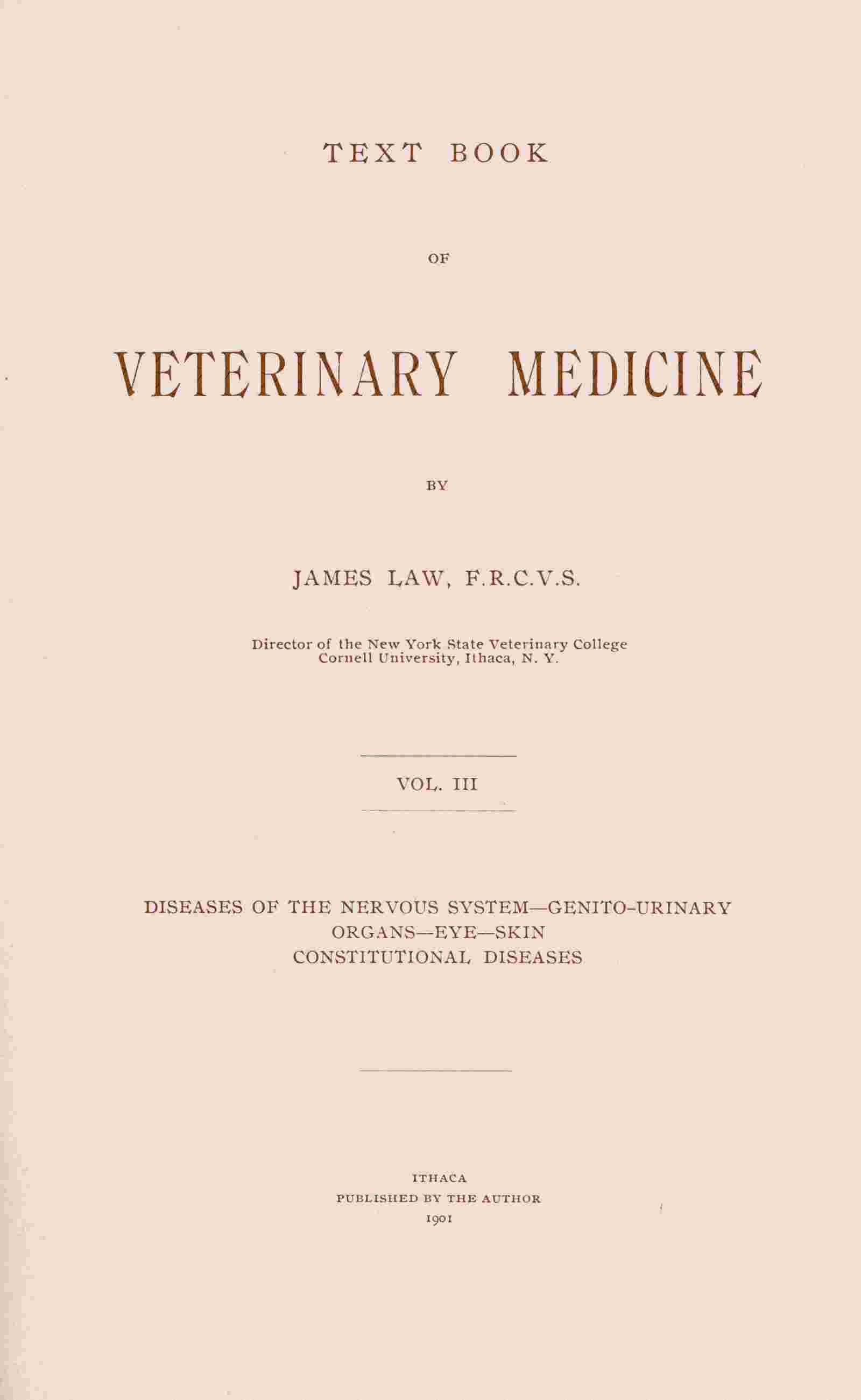 Text book of veterinary medicine, Volume 3 (of 5) cover
