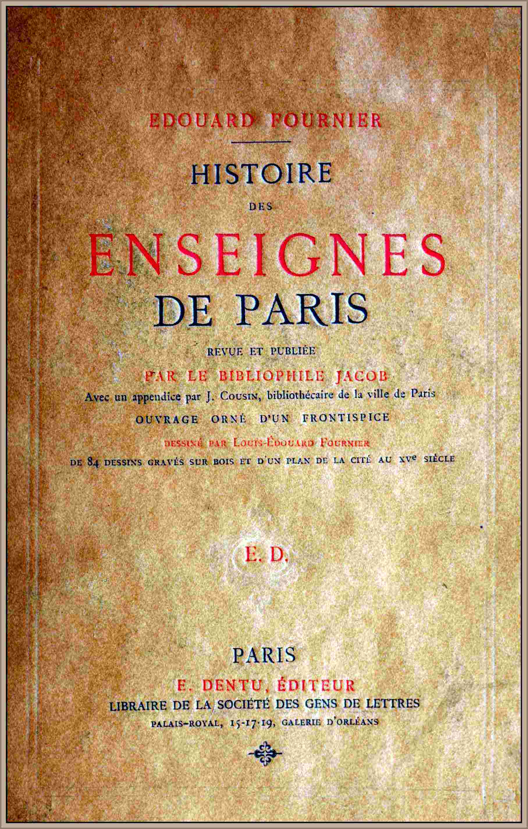 Histoire des enseignes de Paris cover