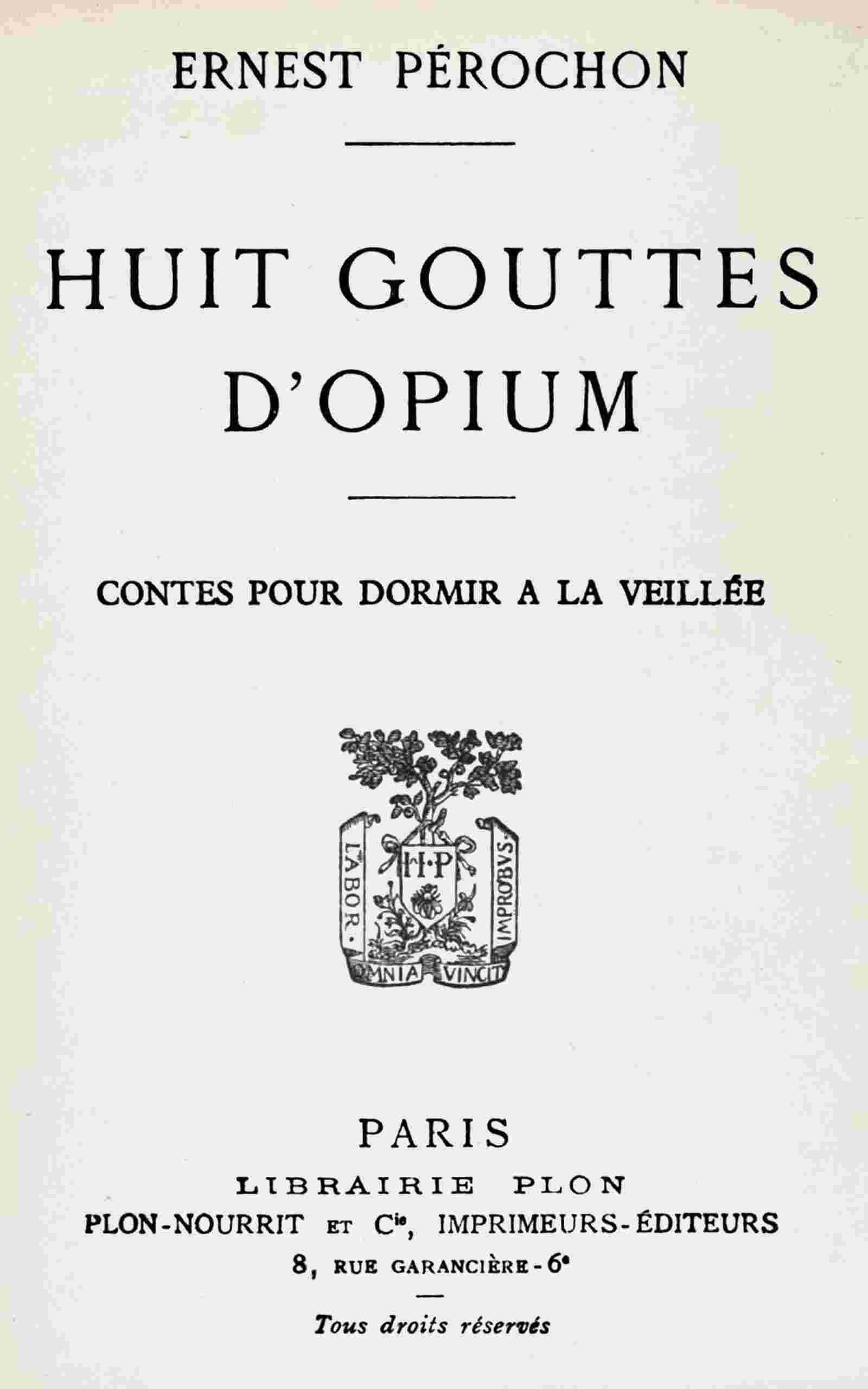 Huit gouttes d'opium cover