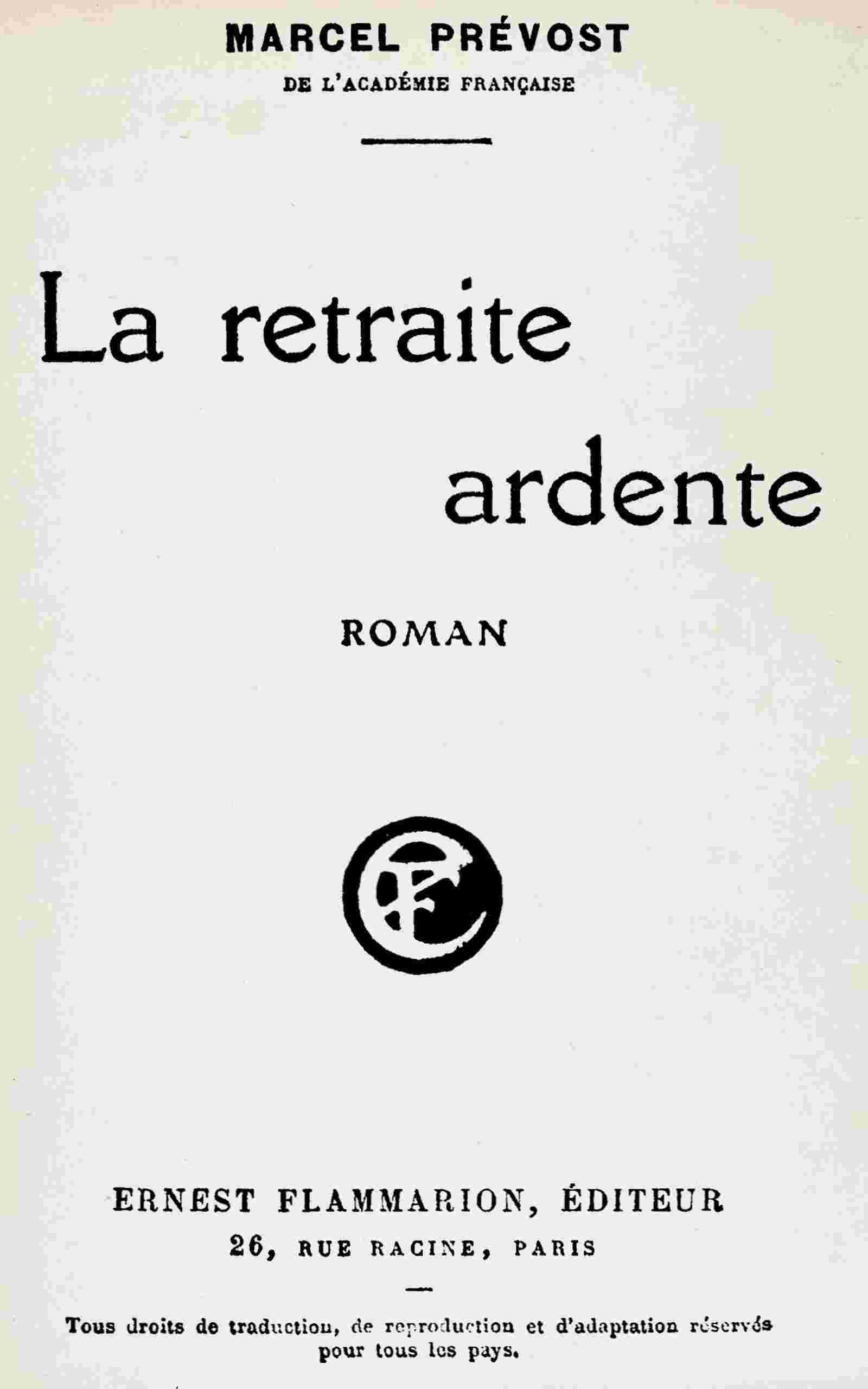 La retraite ardente cover