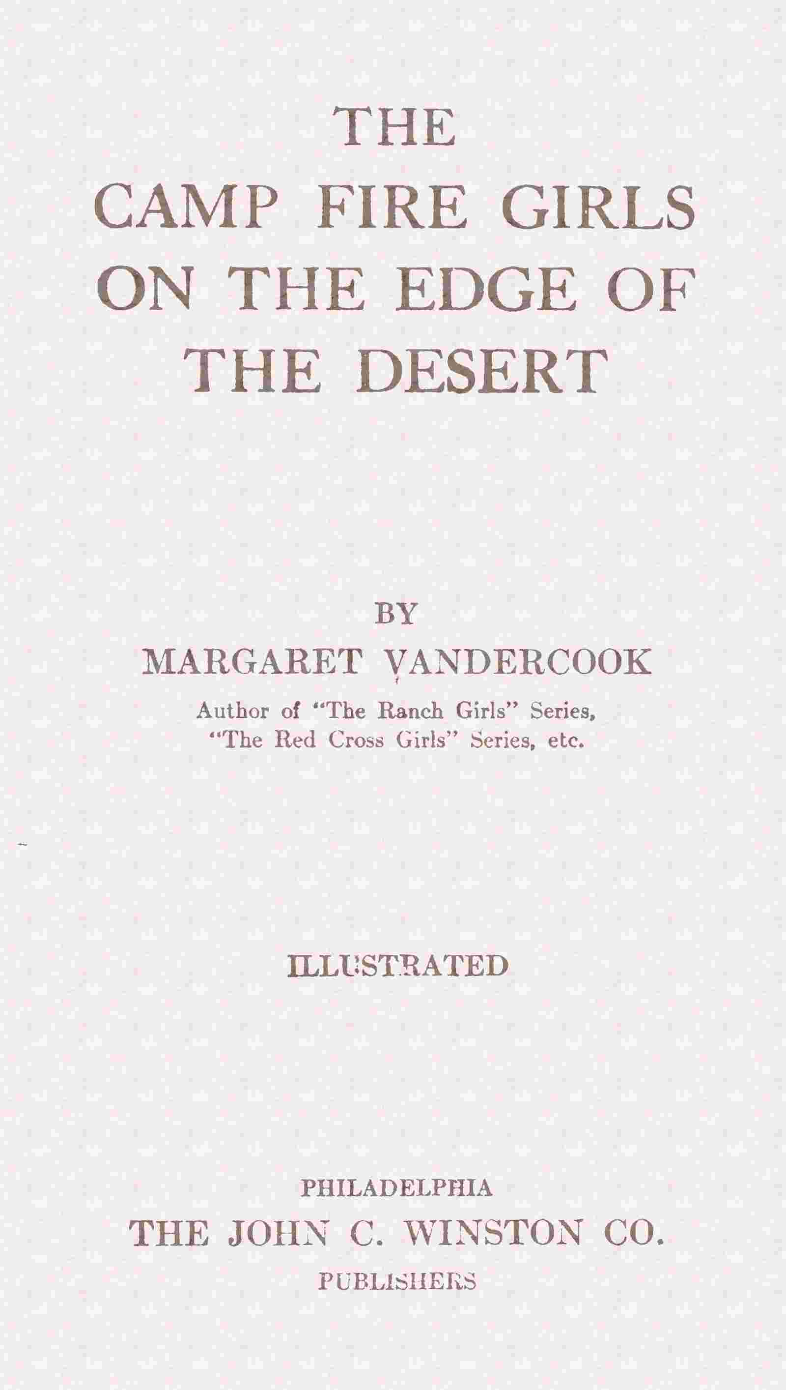 The Camp Fire Girls on the edge of the desert cover