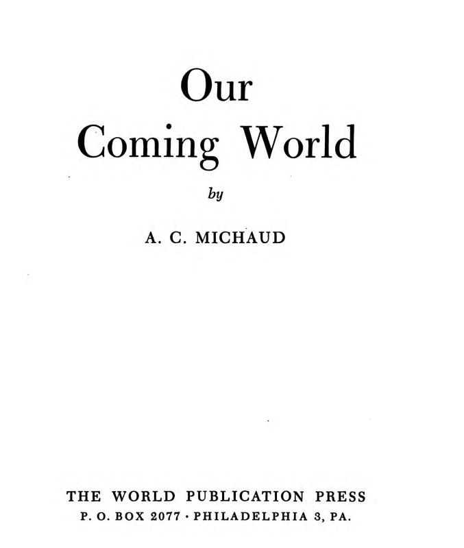Our coming world cover