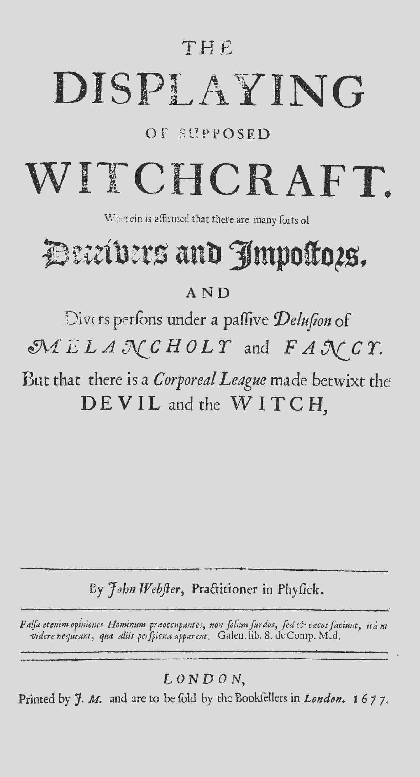 The displaying of supposed witchcraft cover