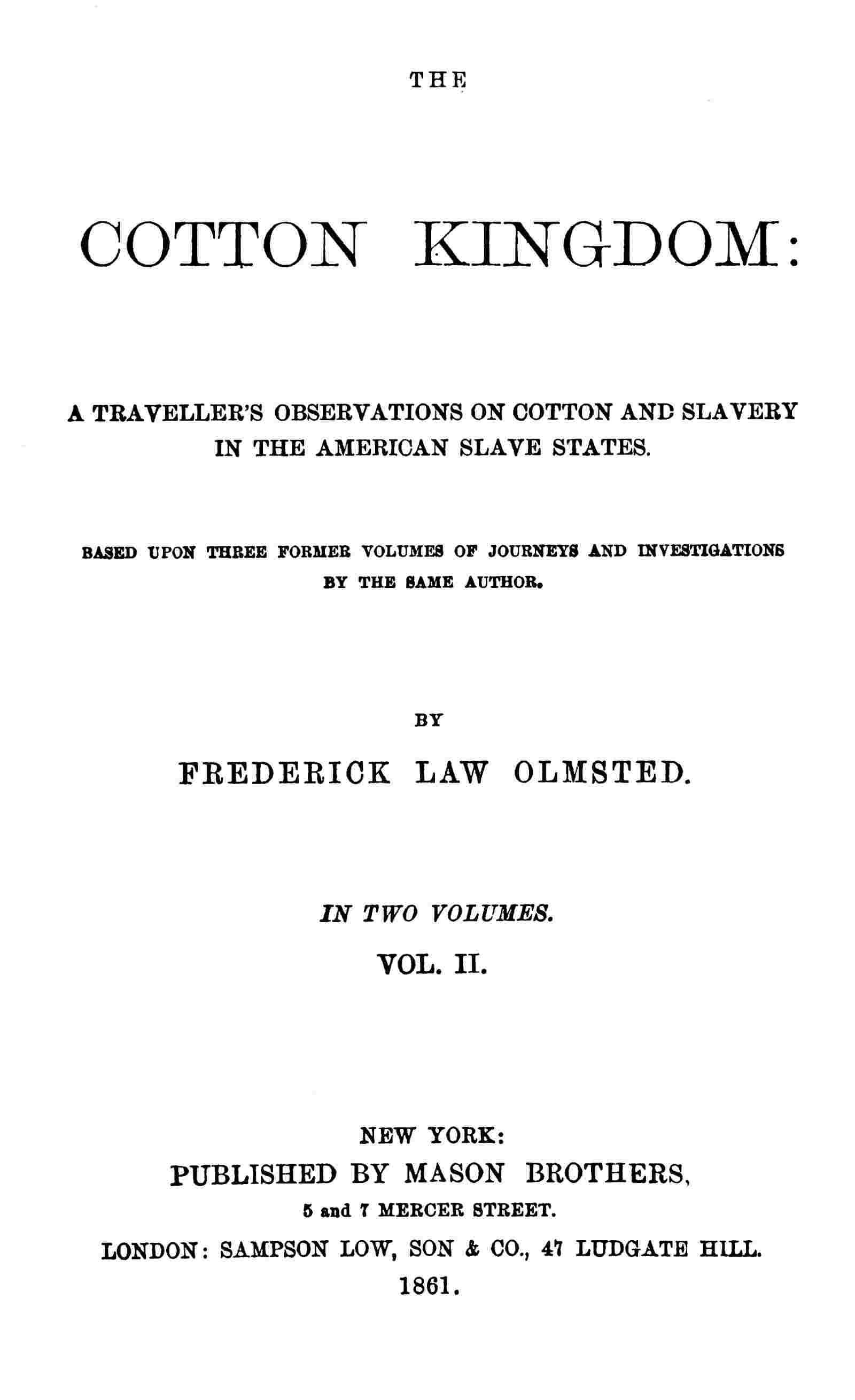 The Cotton Kingdom, volume 2 (of 2) cover