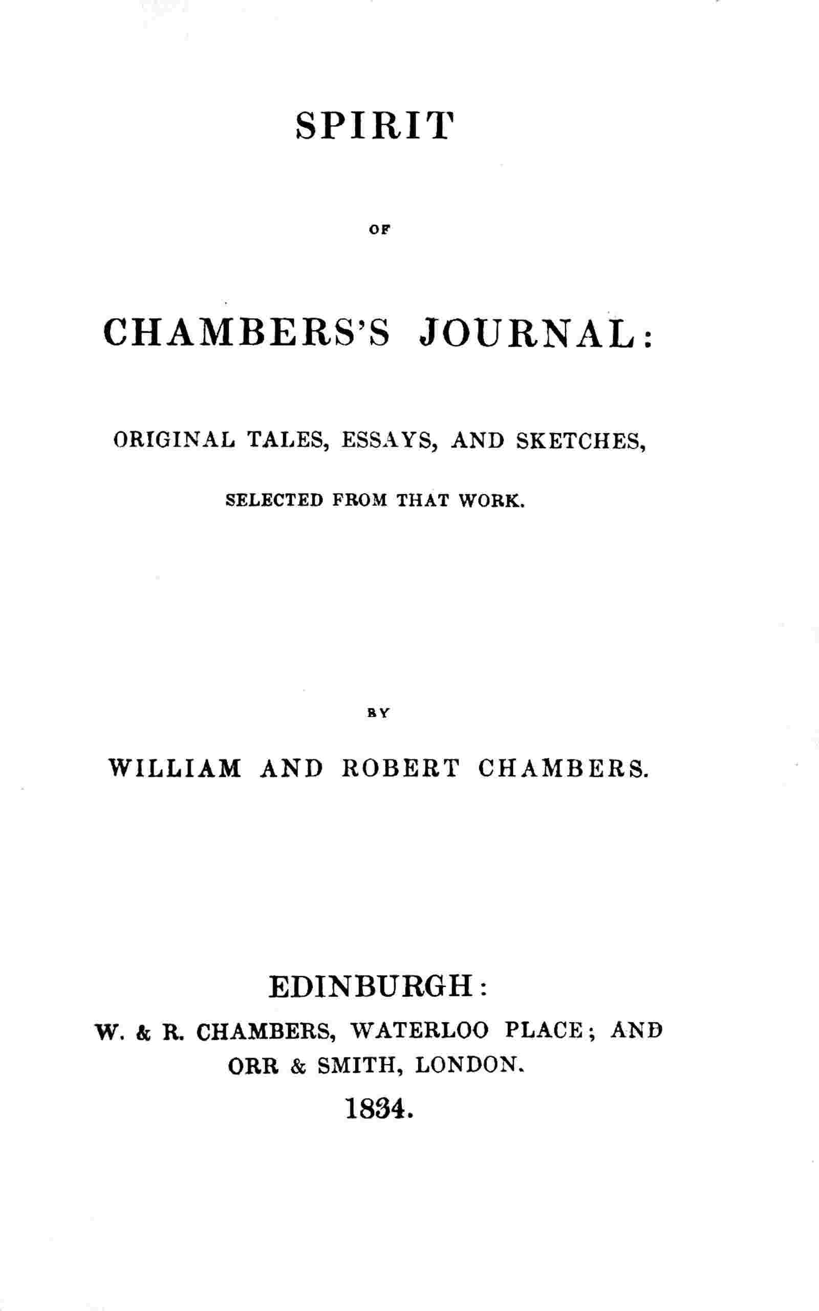 Spirit of Chambers's Journal cover