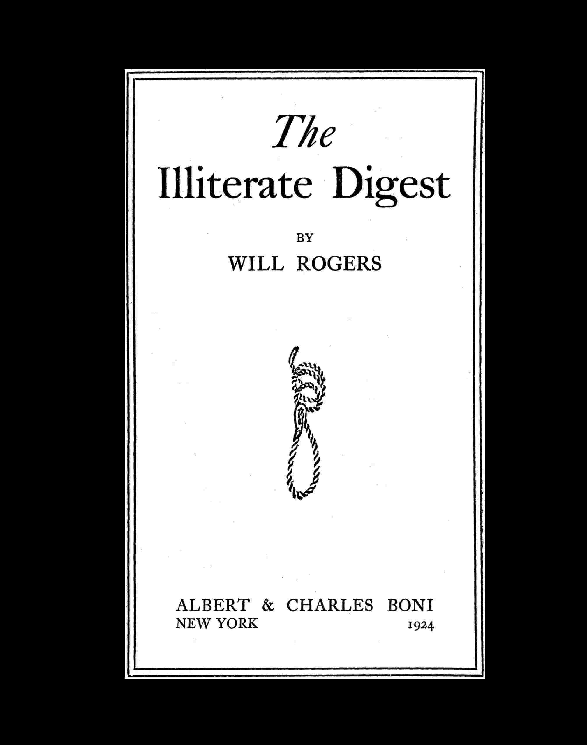 The Illiterate Digest cover
