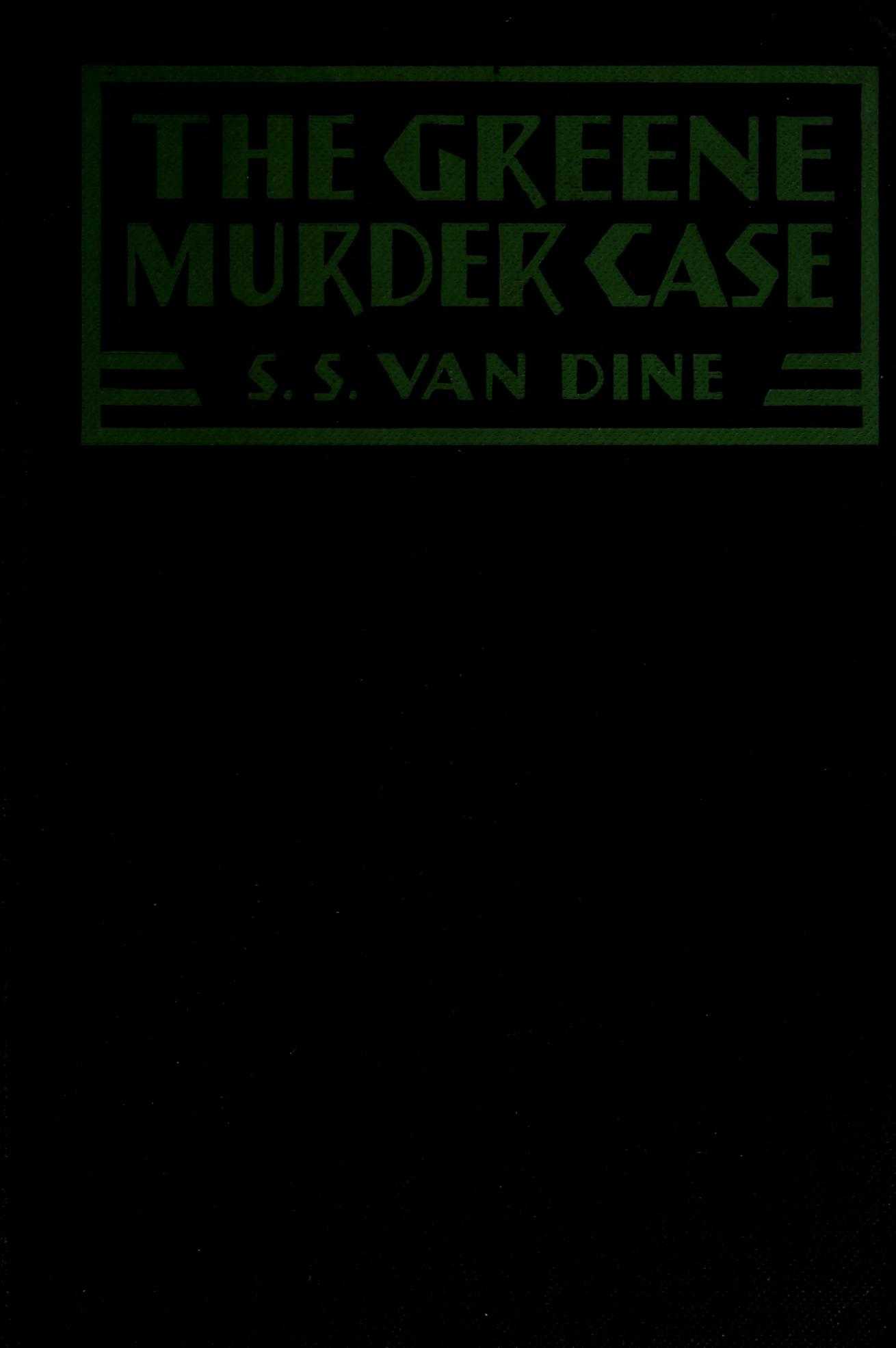 The Greene murder case cover
