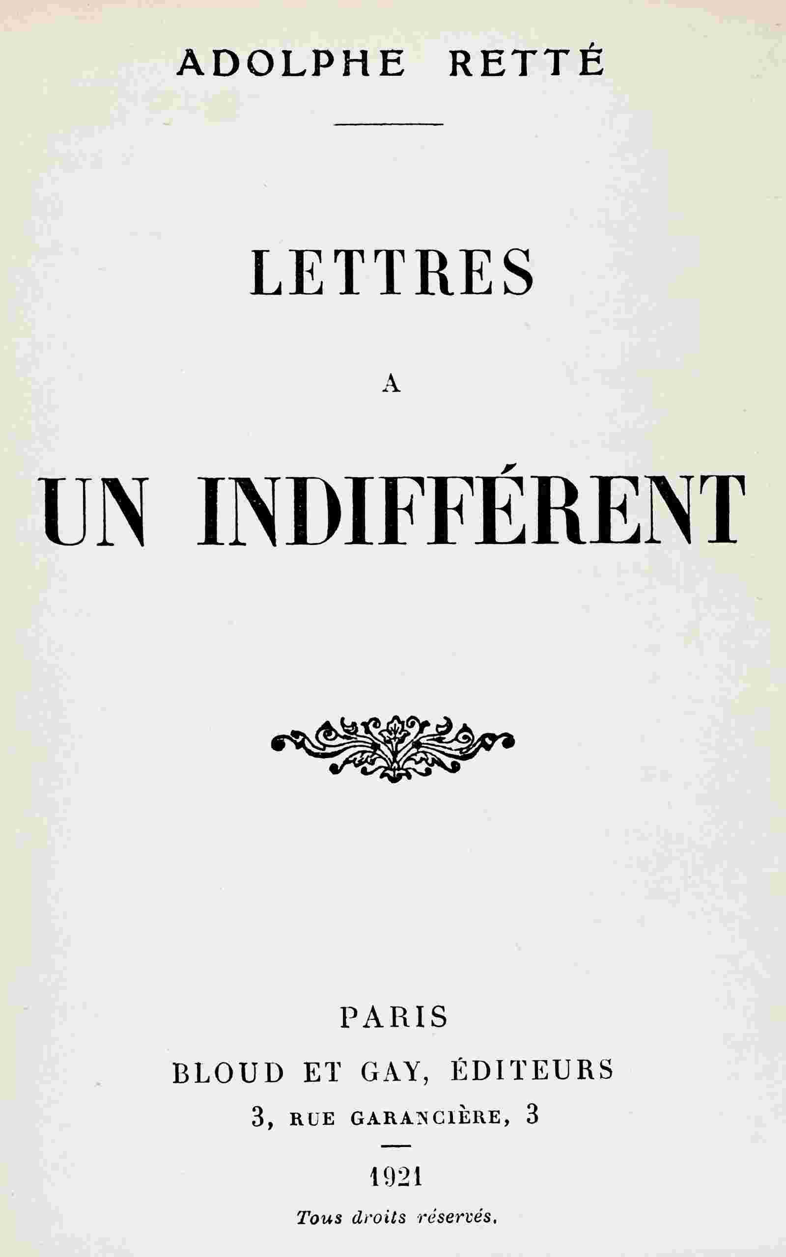 Lettres à un indifférent cover
