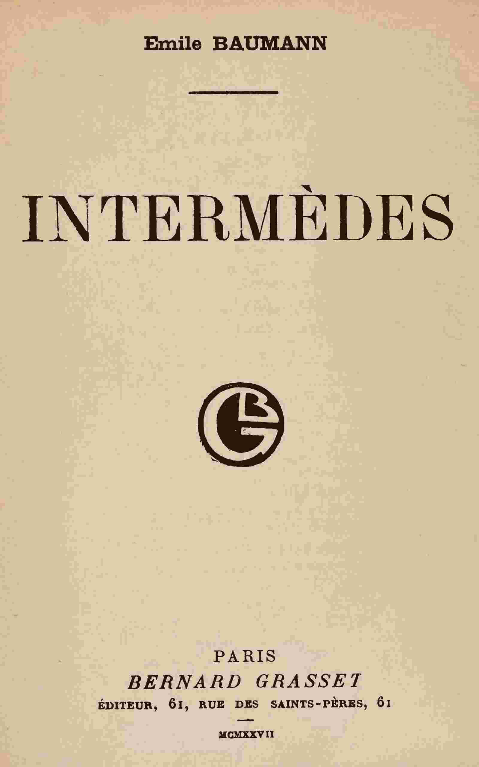 Intermèdes cover