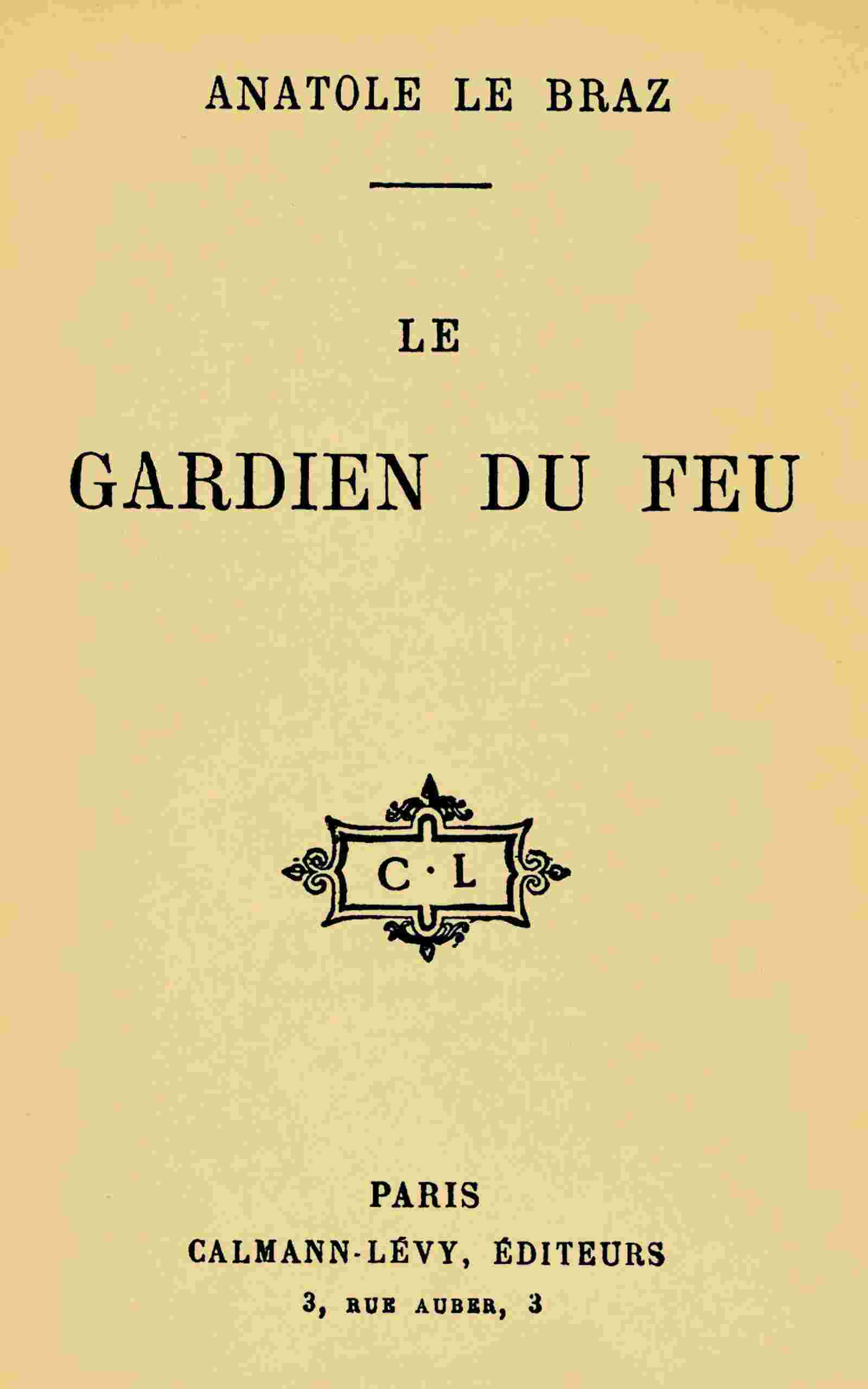 Le gardien du feu cover