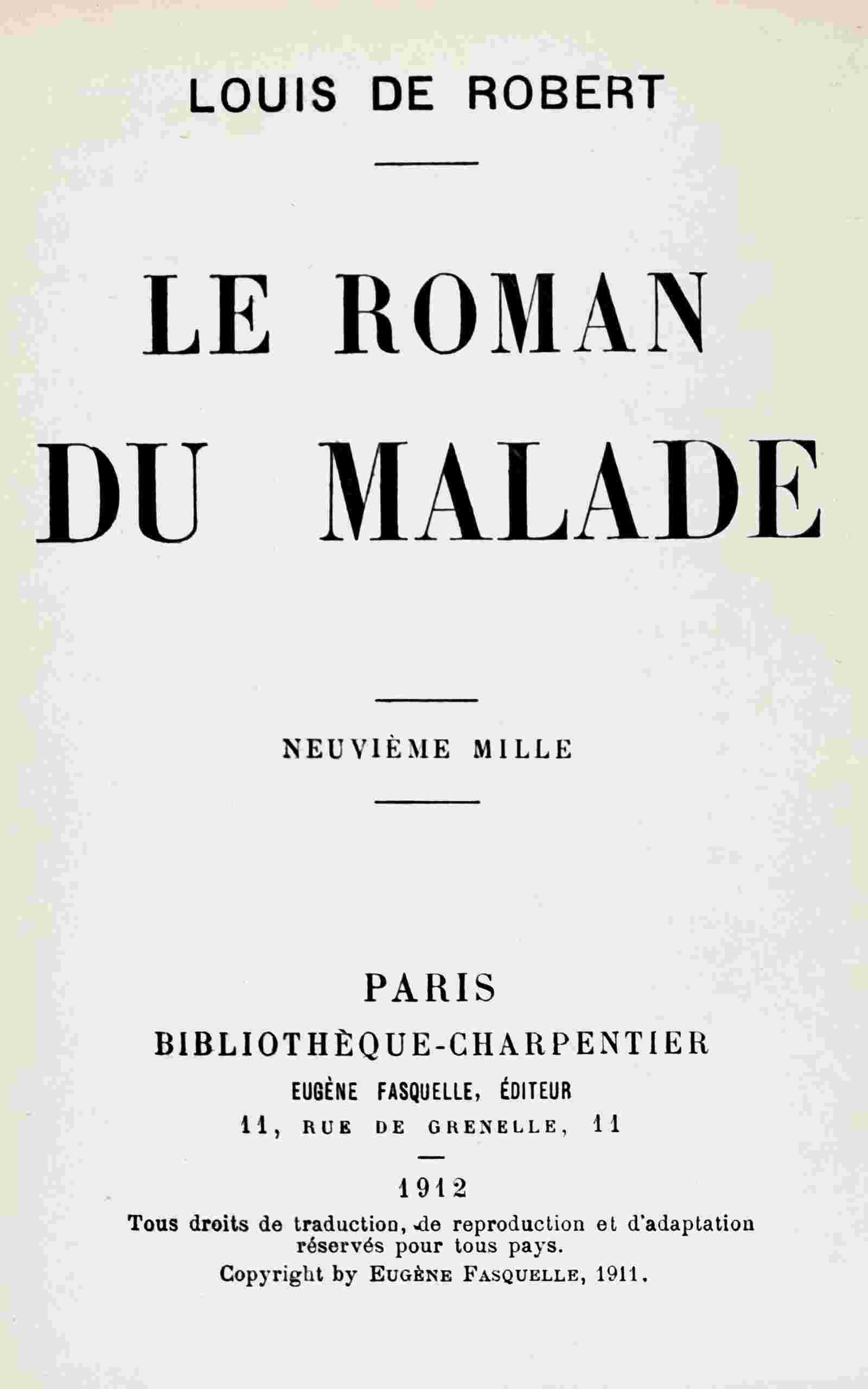Le roman du malade cover