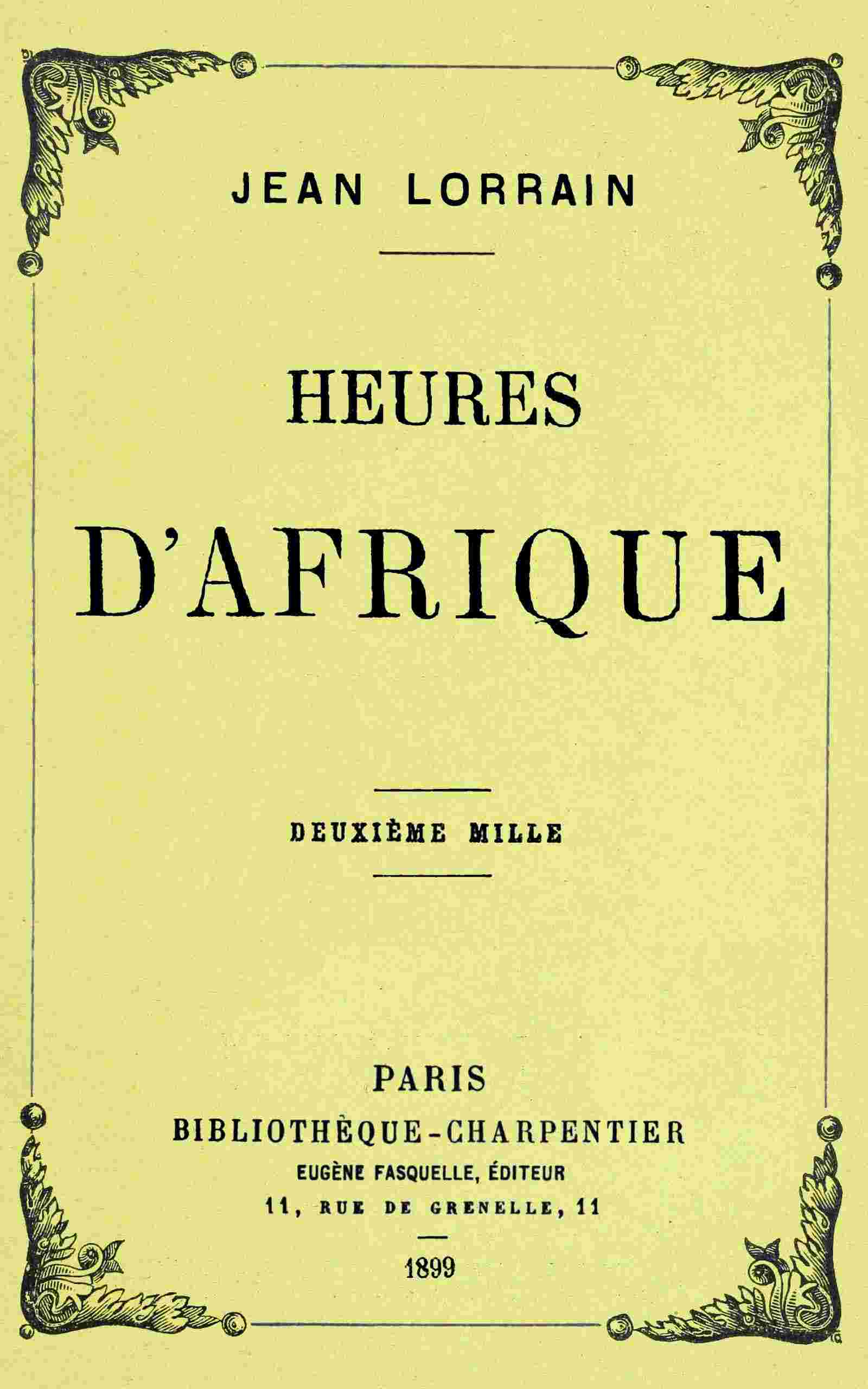 Heures d'Afrique cover