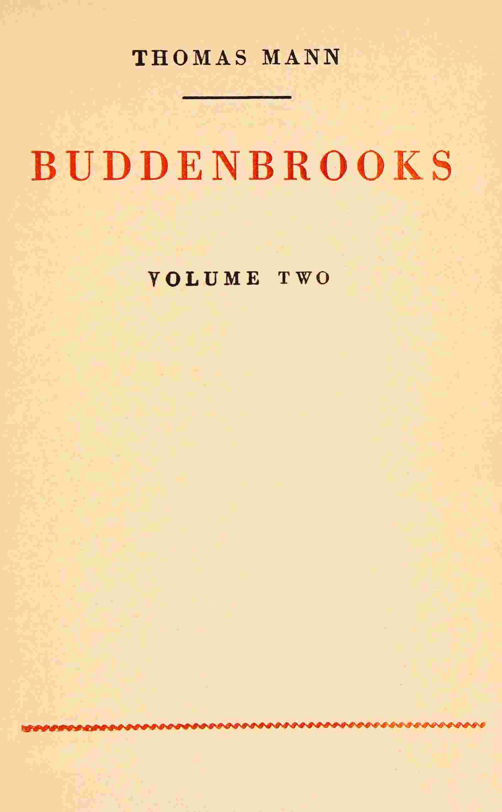 Buddenbrooks, volume 2 of 2 cover