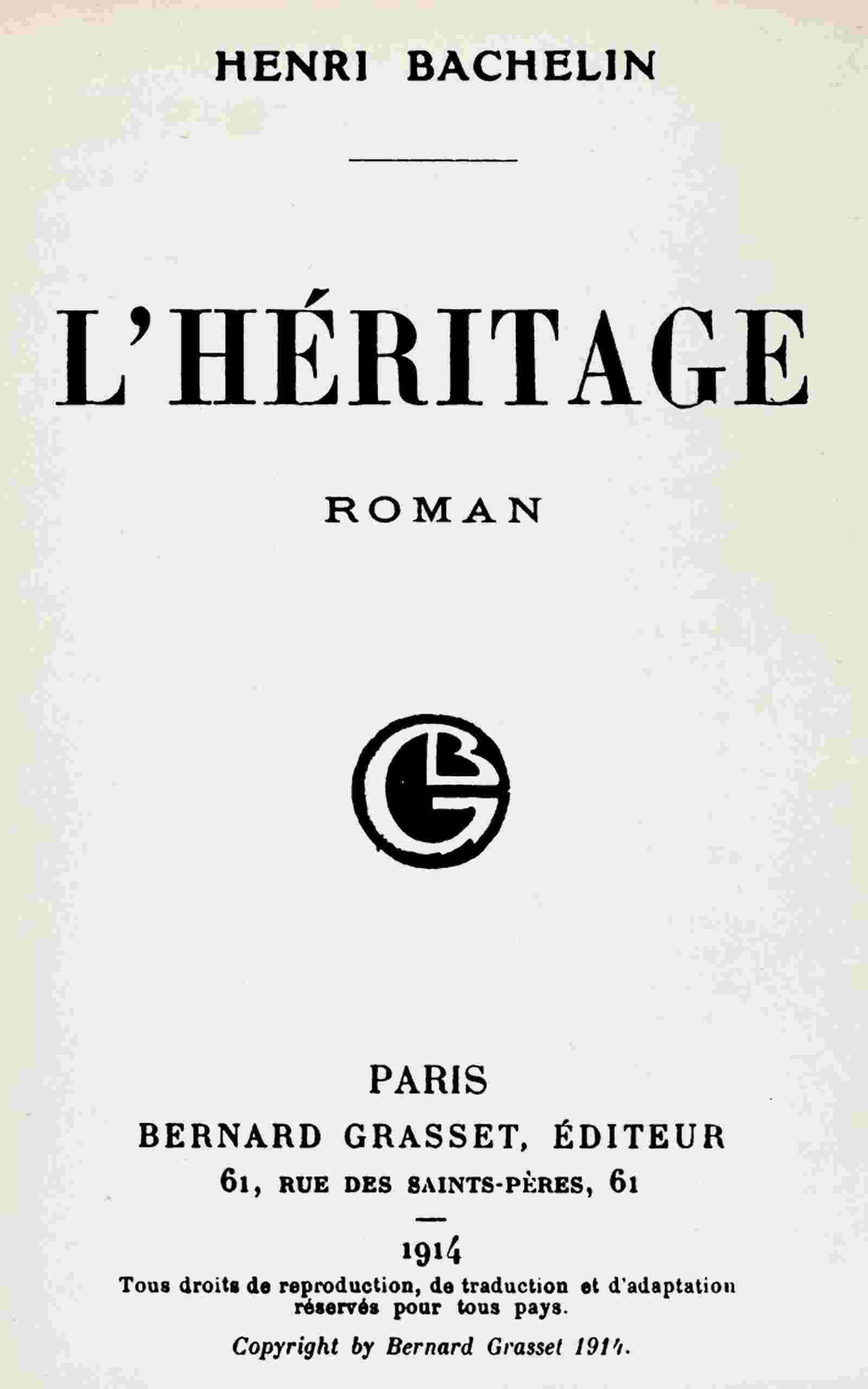 L'héritage cover