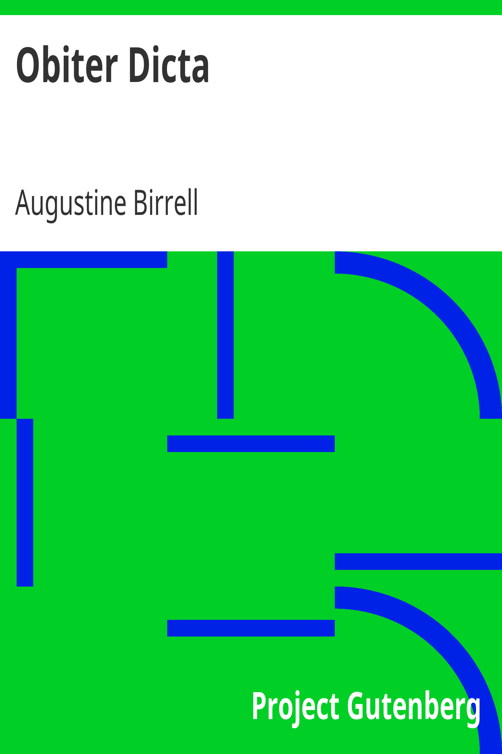 Obiter Dicta cover