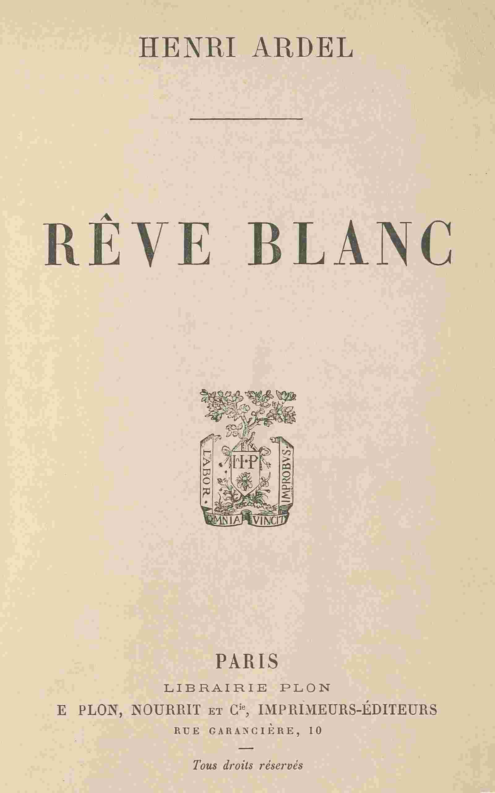 Rêve blanc cover