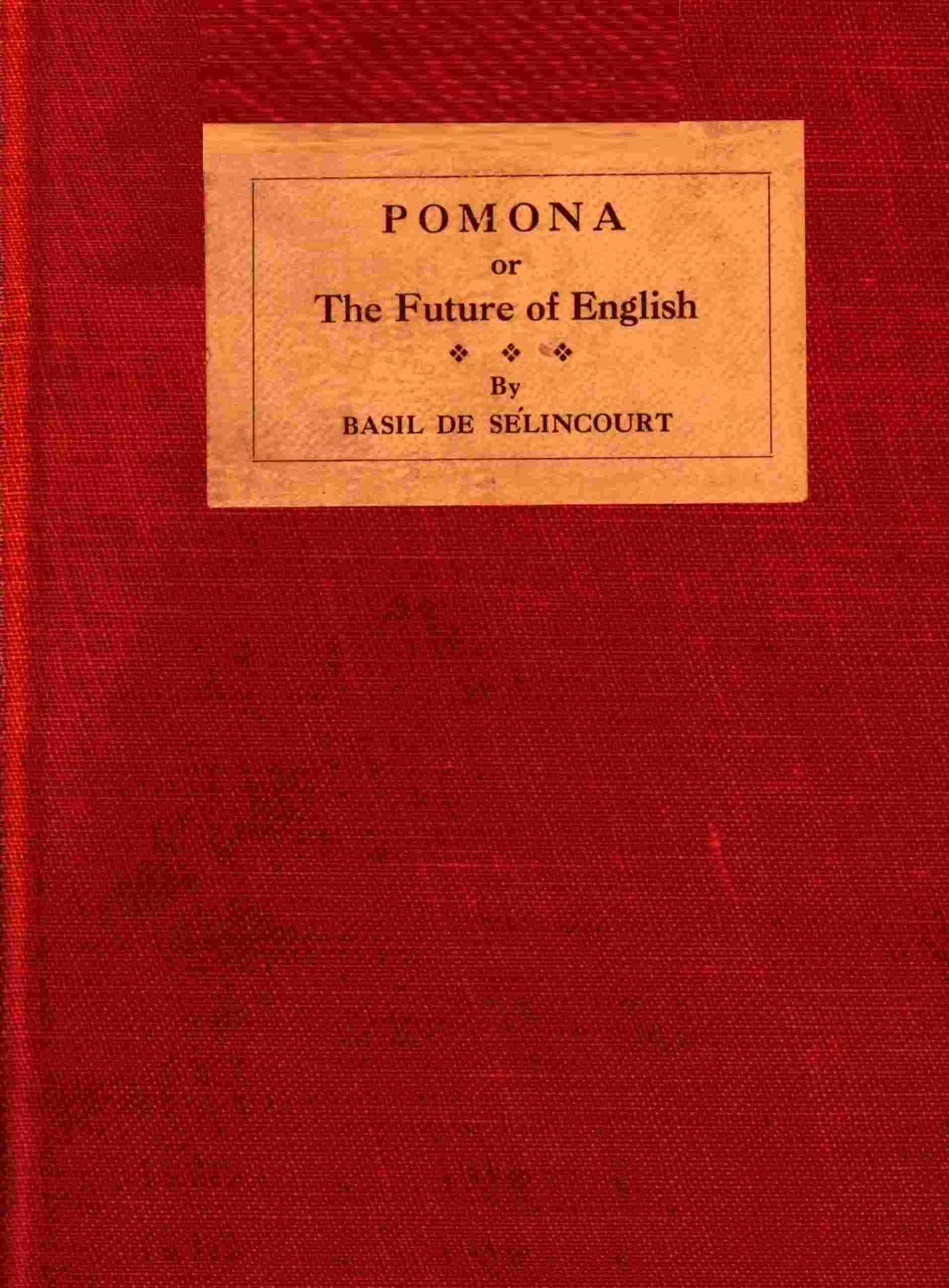 Pomona; or, the future of English cover