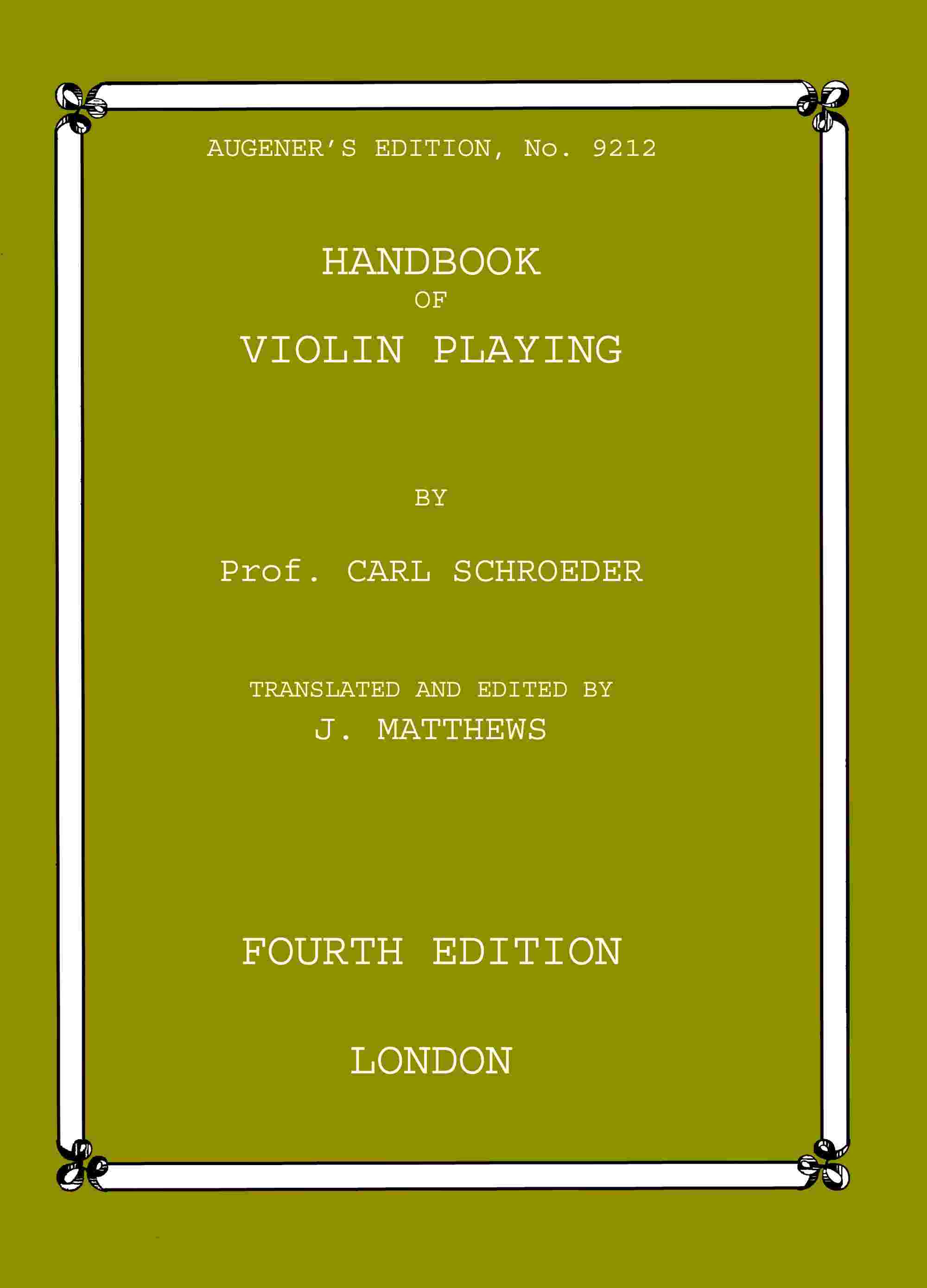 Handbook of violin playing cover
