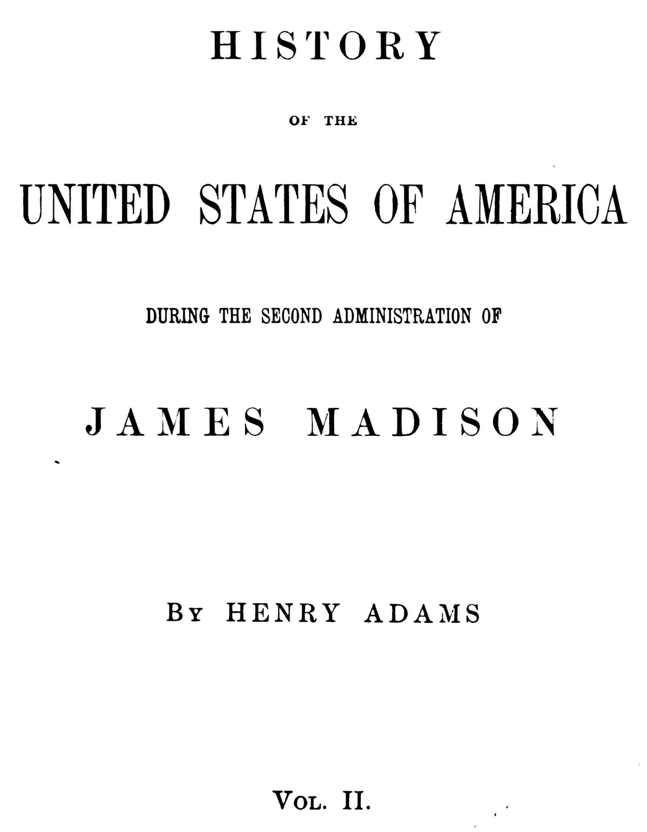History of the United States of America, Volume 8 (of 9) cover