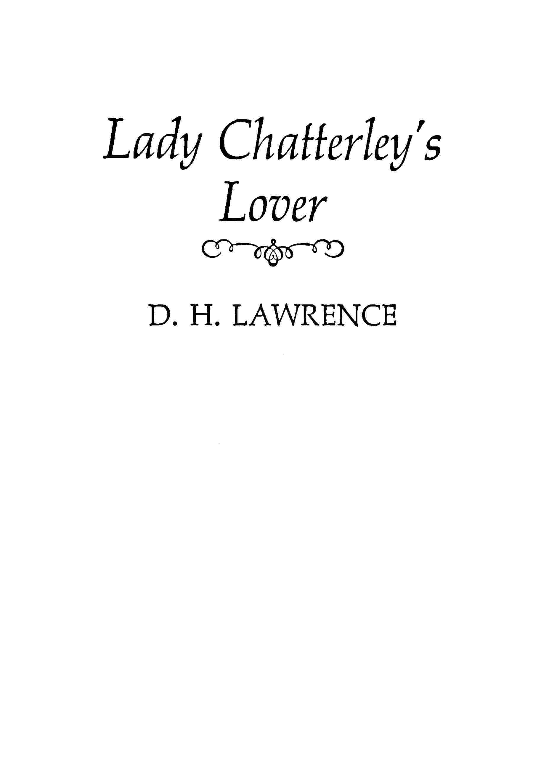 Lady Chatterley's lover cover