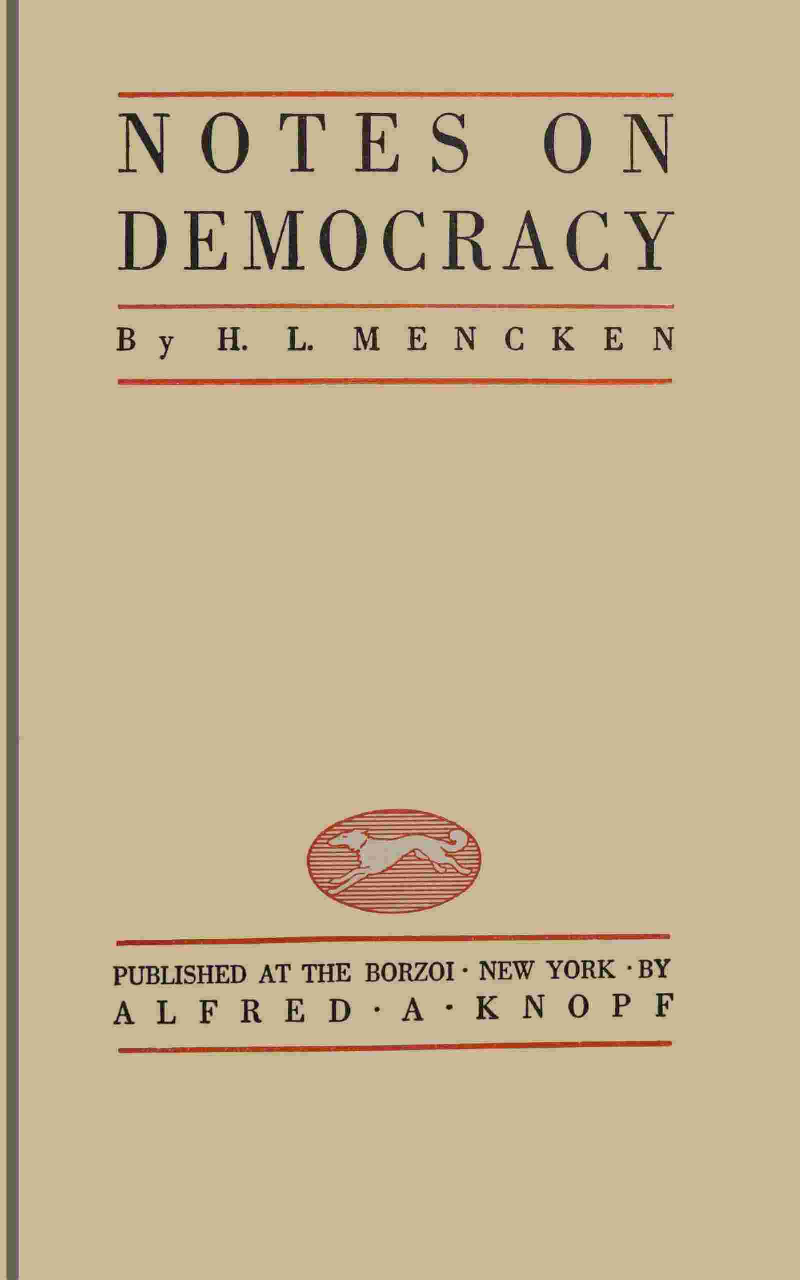 Notes on democracy cover