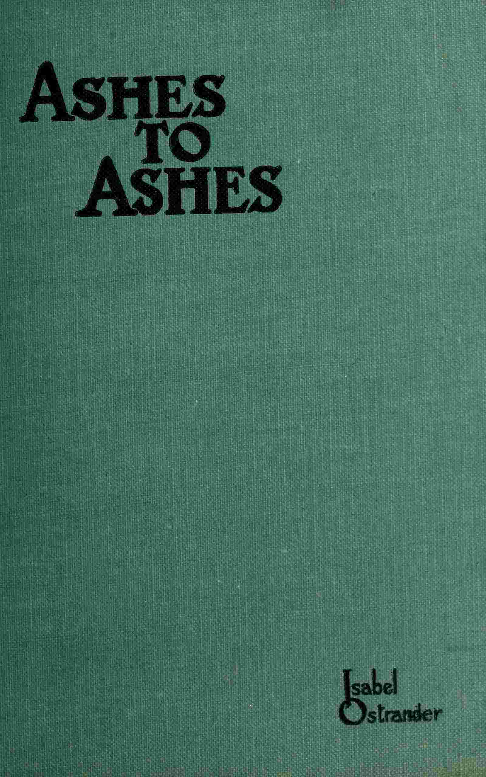 Ashes to ashes cover