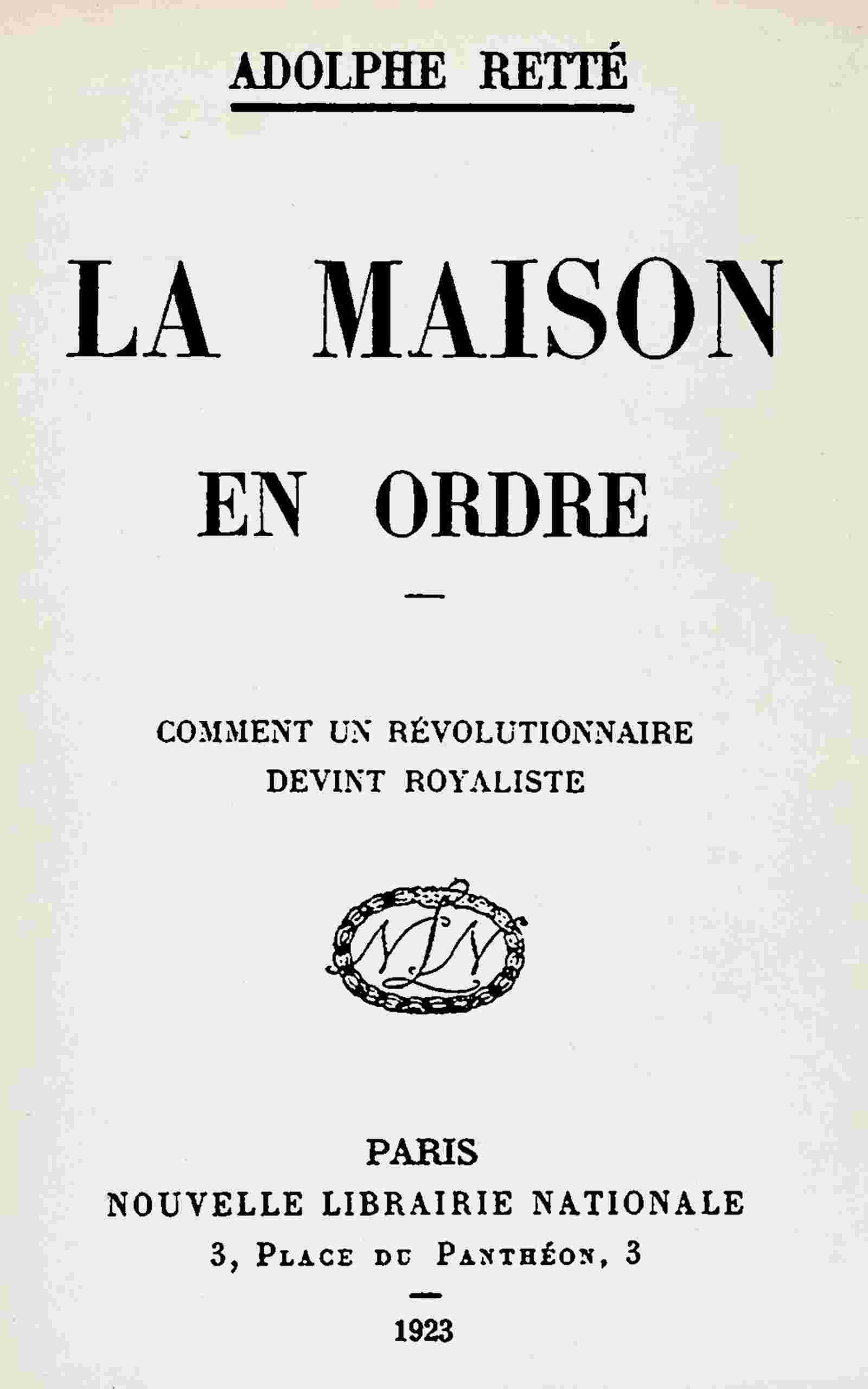 La maison en ordre cover