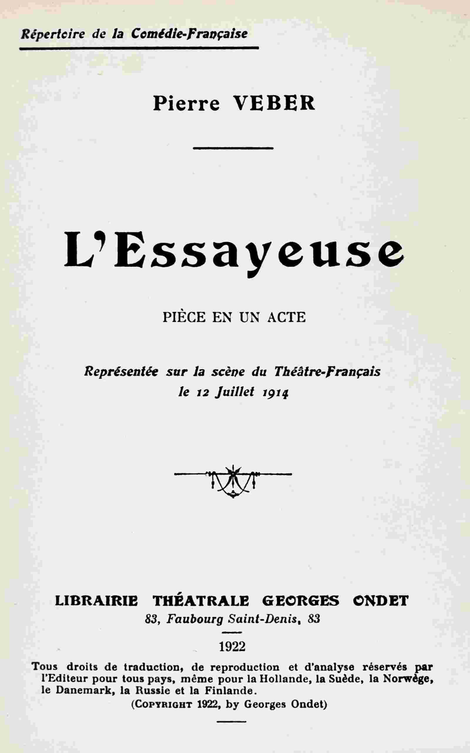 L'essayeuse cover