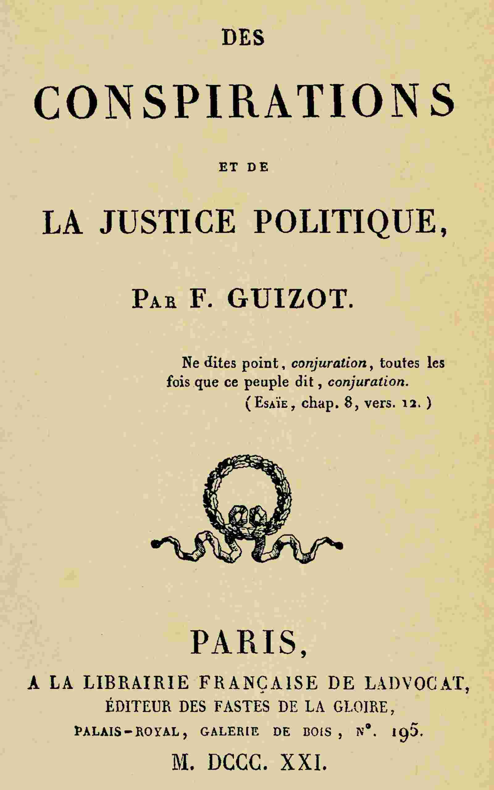 Des conspirations et de la justice politique cover