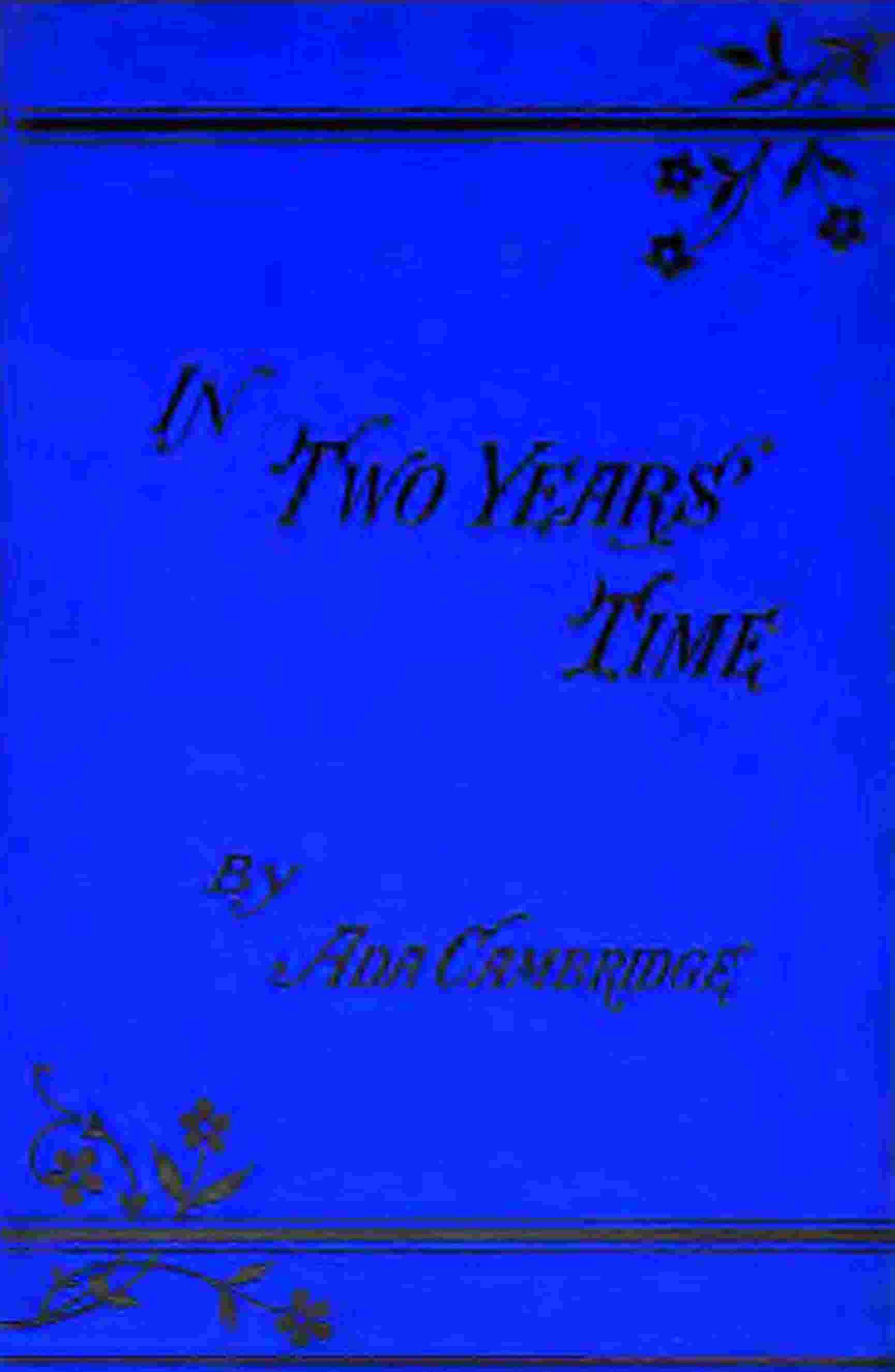 In two years' time, Vol. 1 (of 2) cover