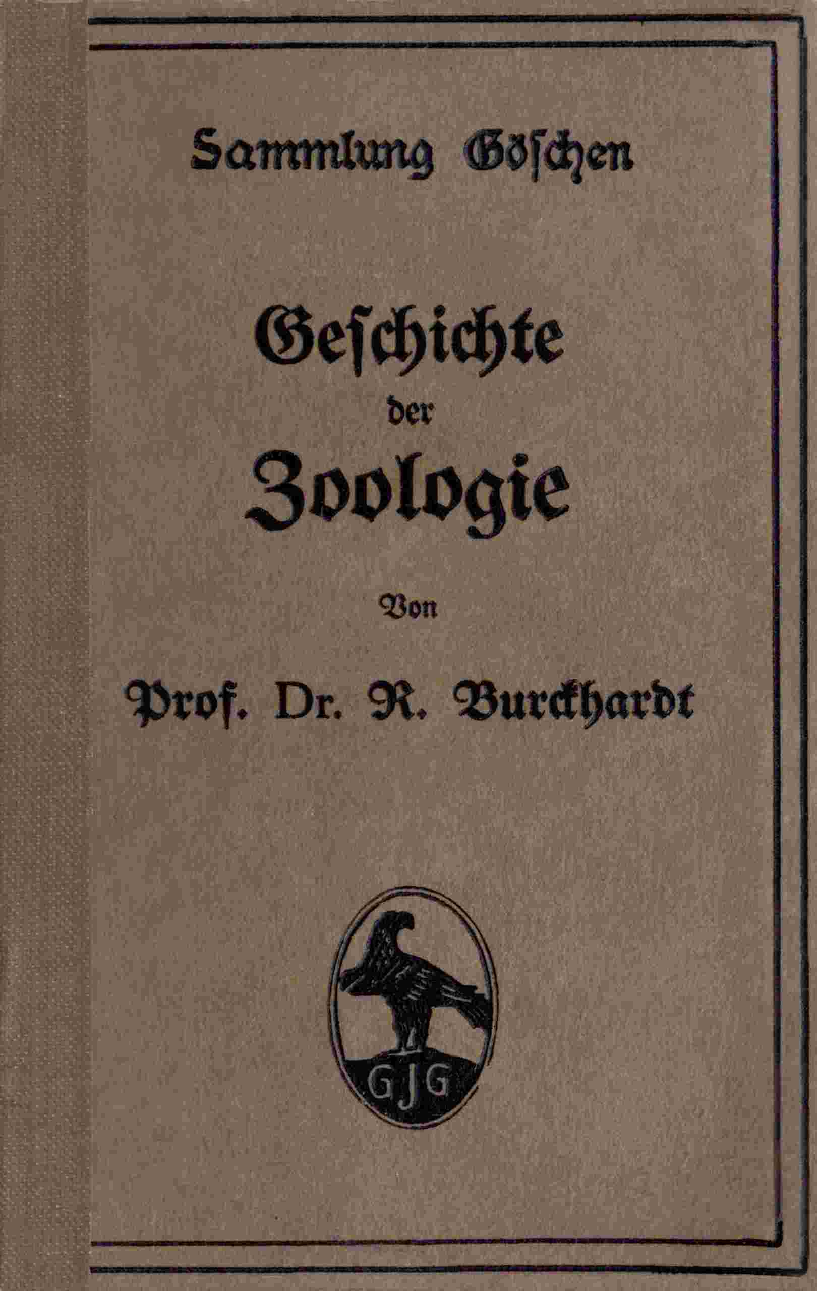 Geschichte der Zoologie cover