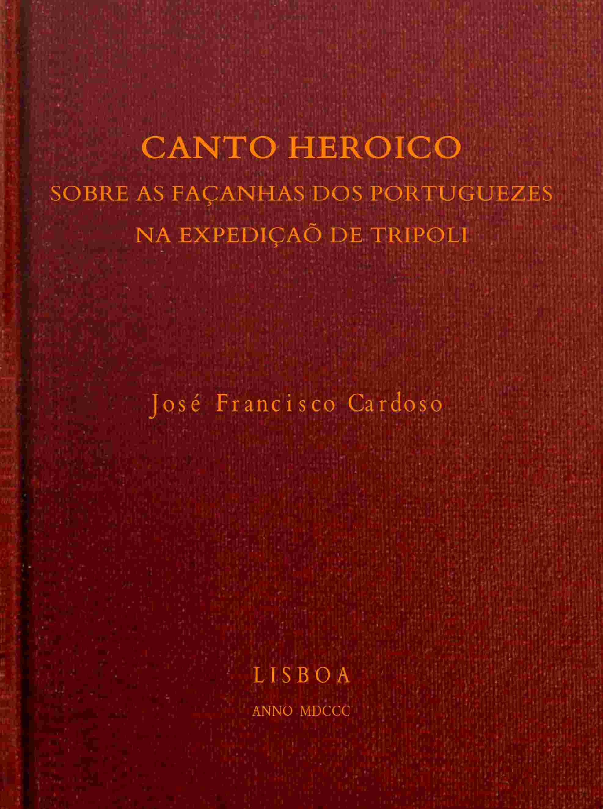Canto heróico sobre as façanh. dos portugueses na expedição de Tripoli cover