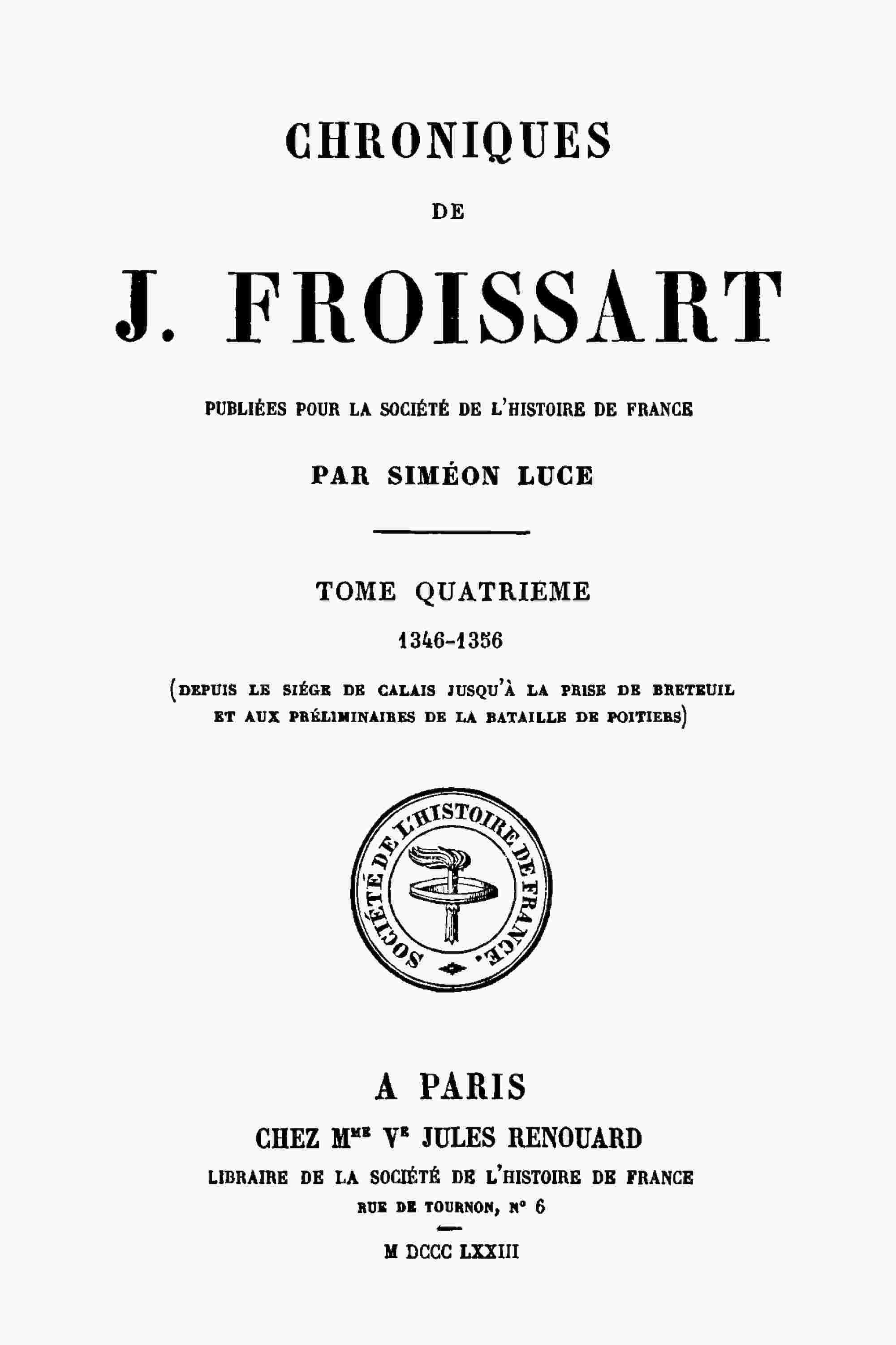 Chroniques de J. Froissart, tome 04/13 cover