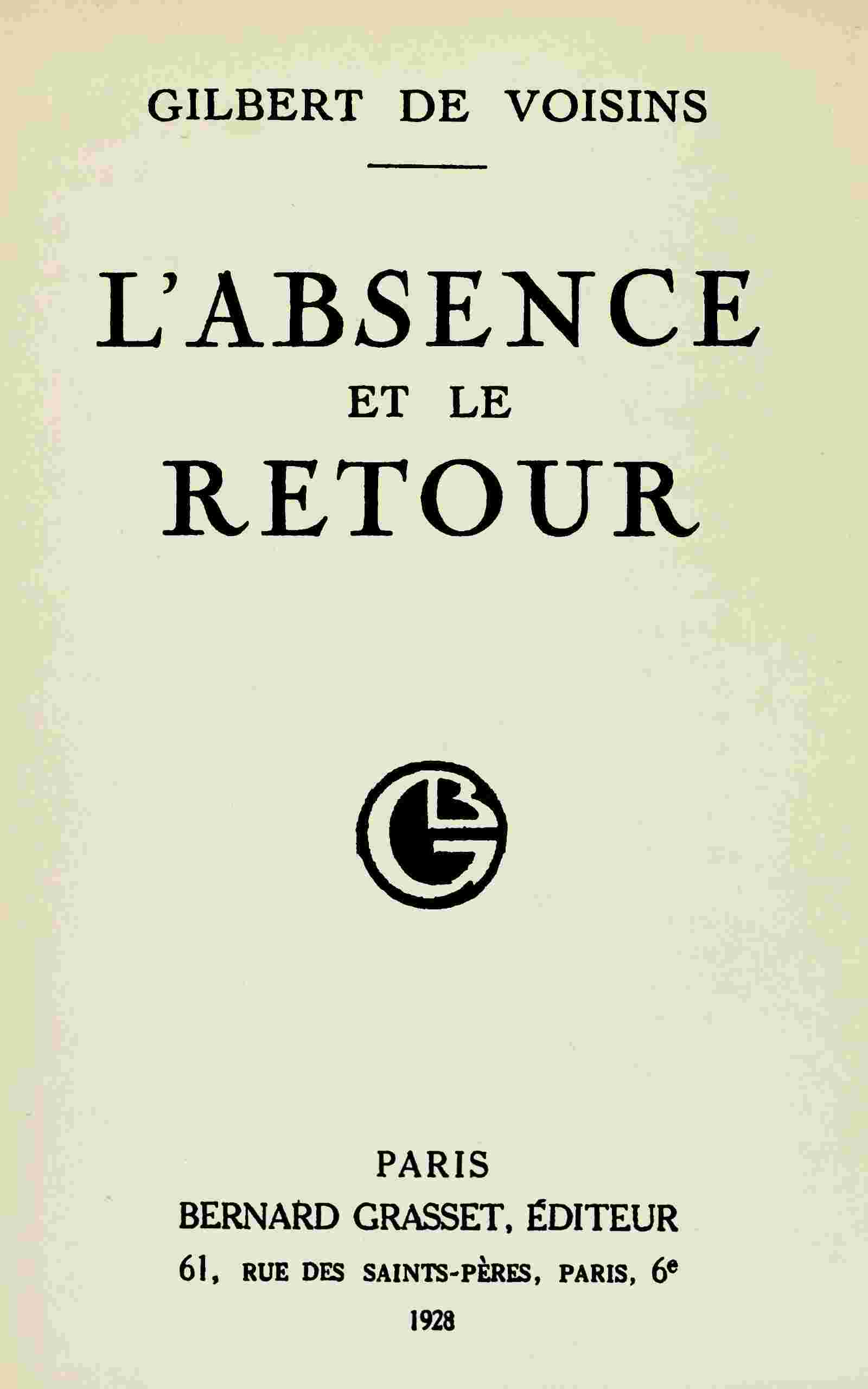 L'absence et le retour cover