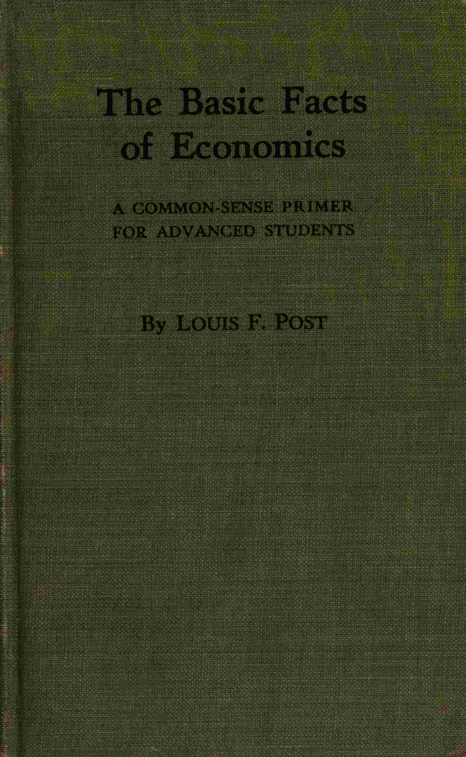 The basic facts of economics cover