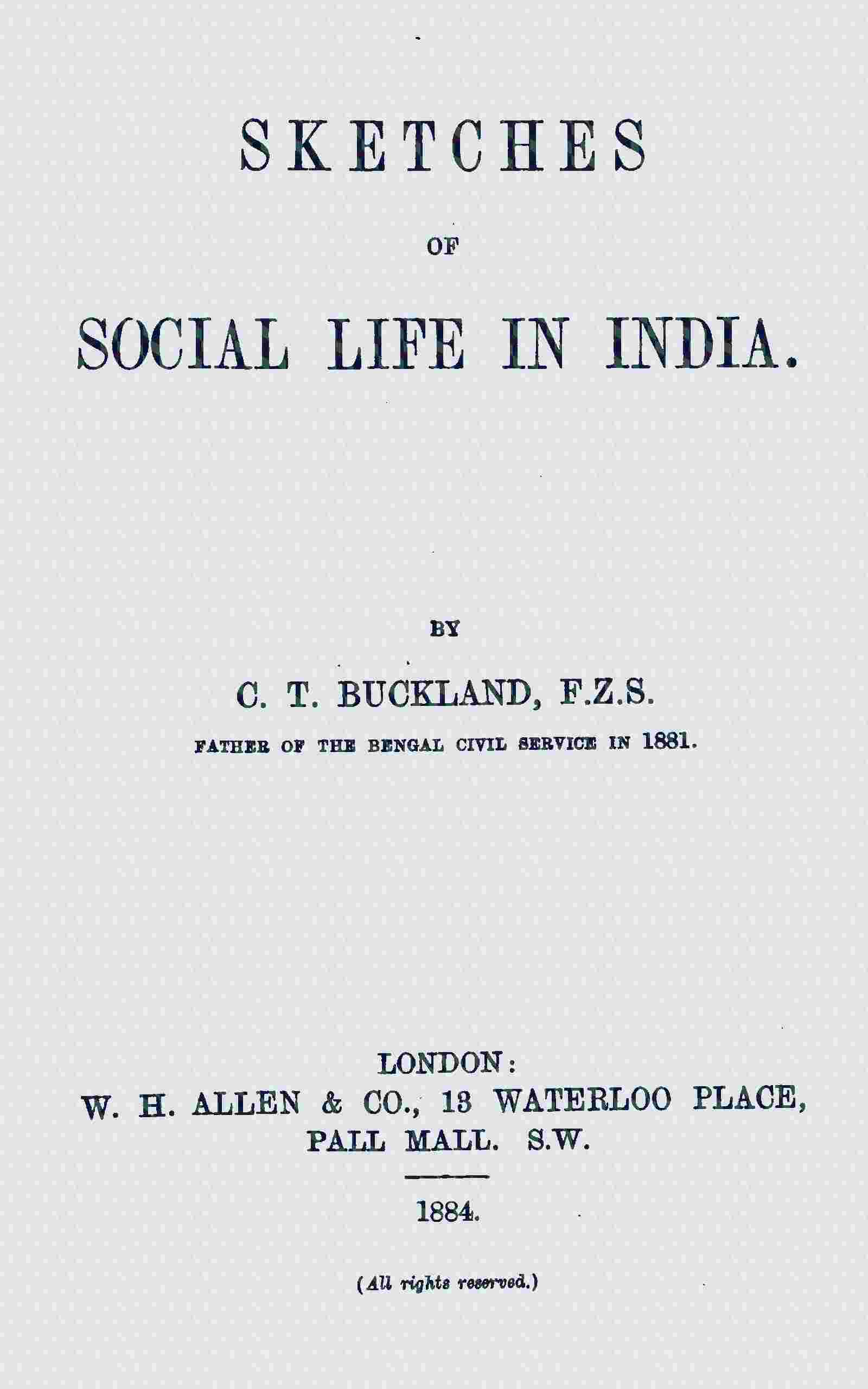 Sketches of social life in India cover