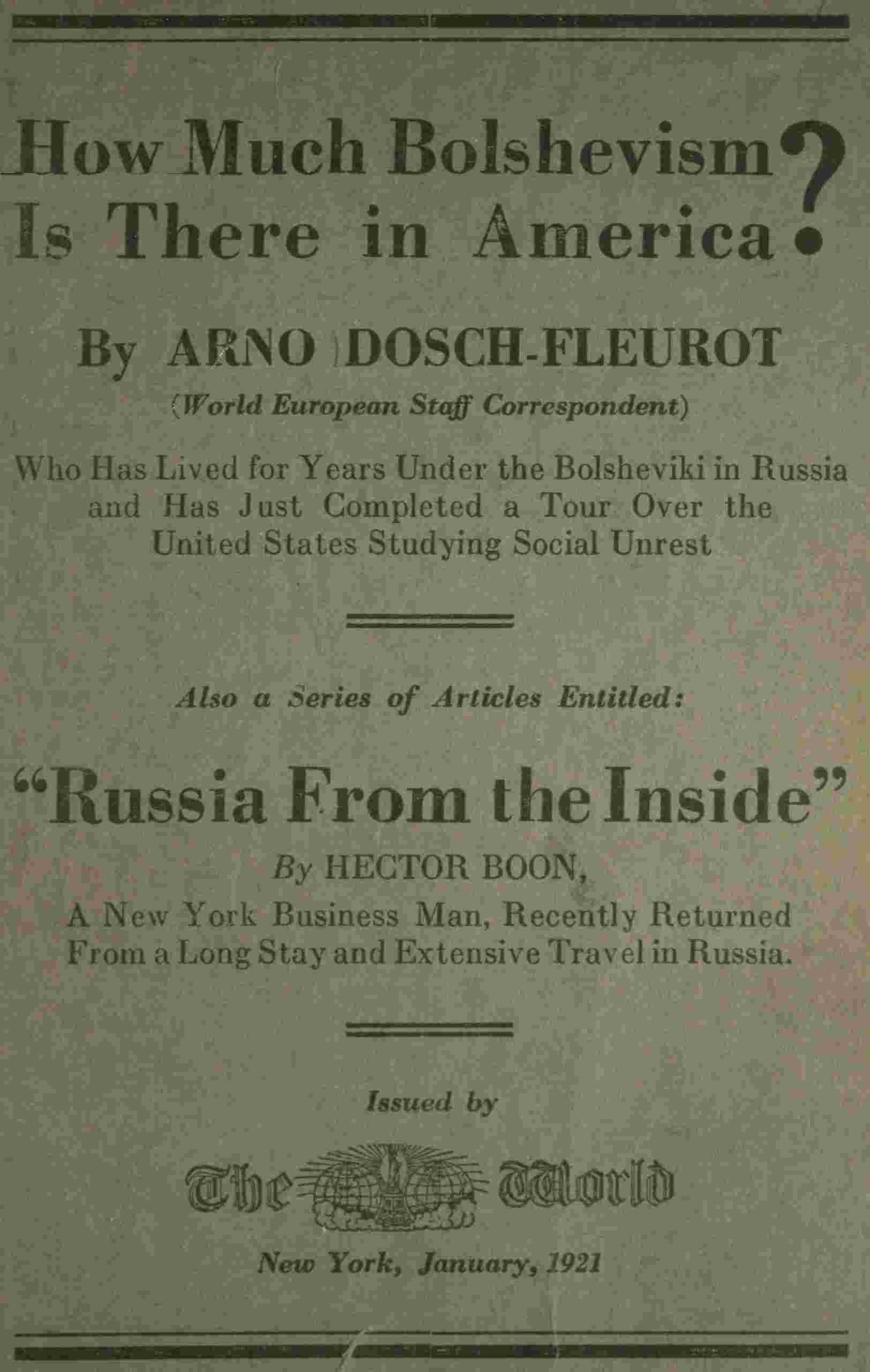 How much Bolshevism is there in America? cover