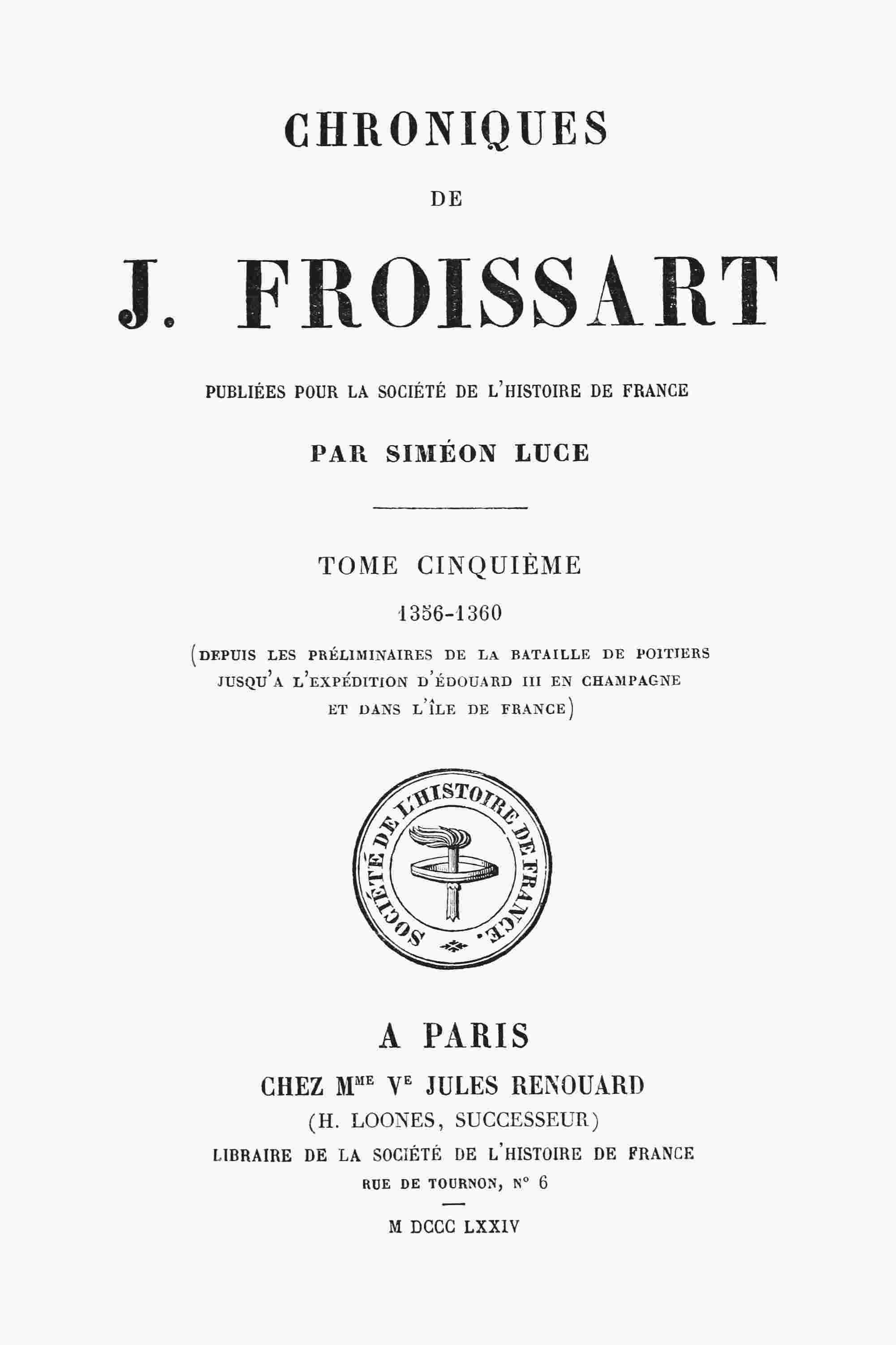 Chroniques de J. Froissart, tome 05/13 cover