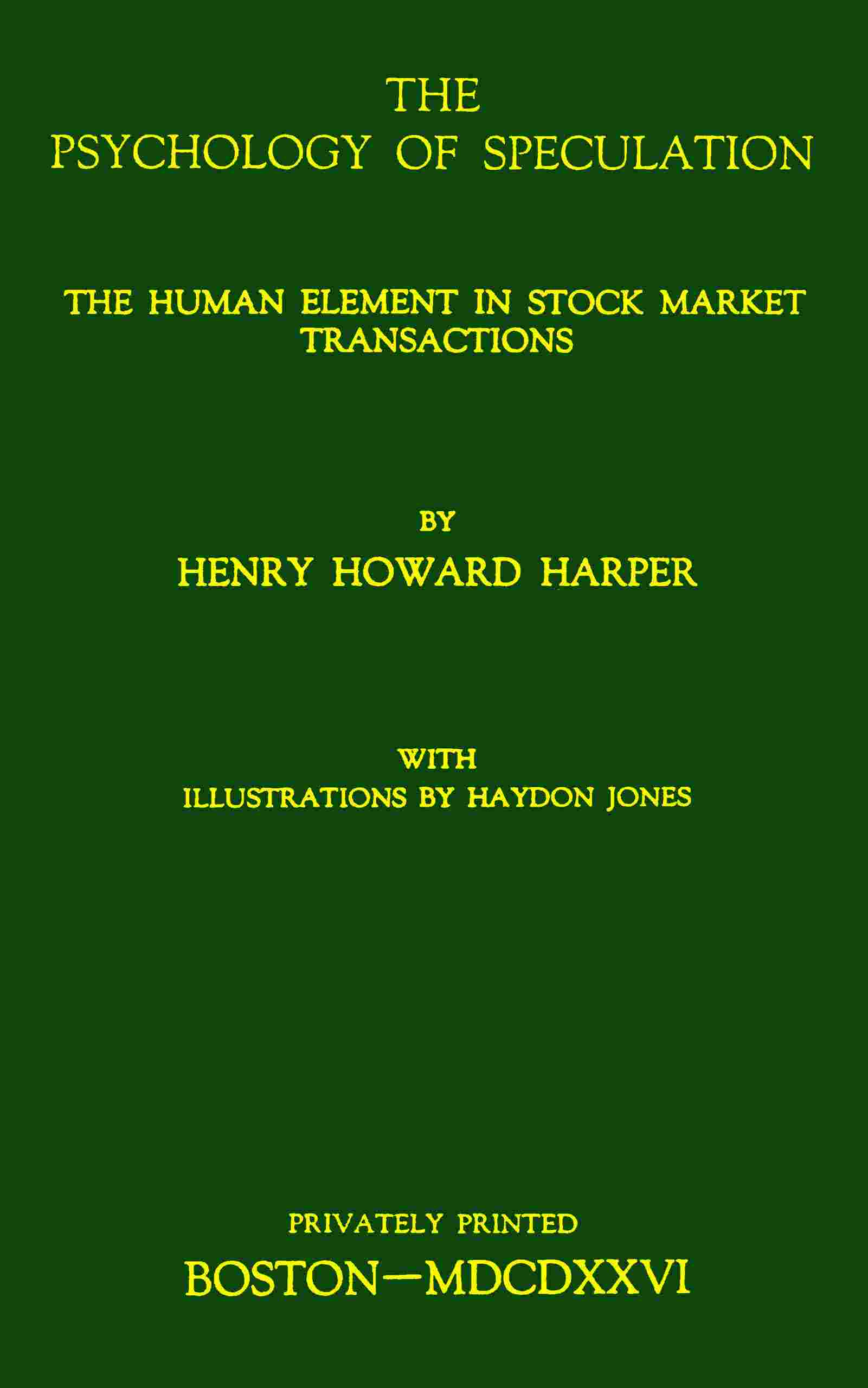 The psychology of speculation cover