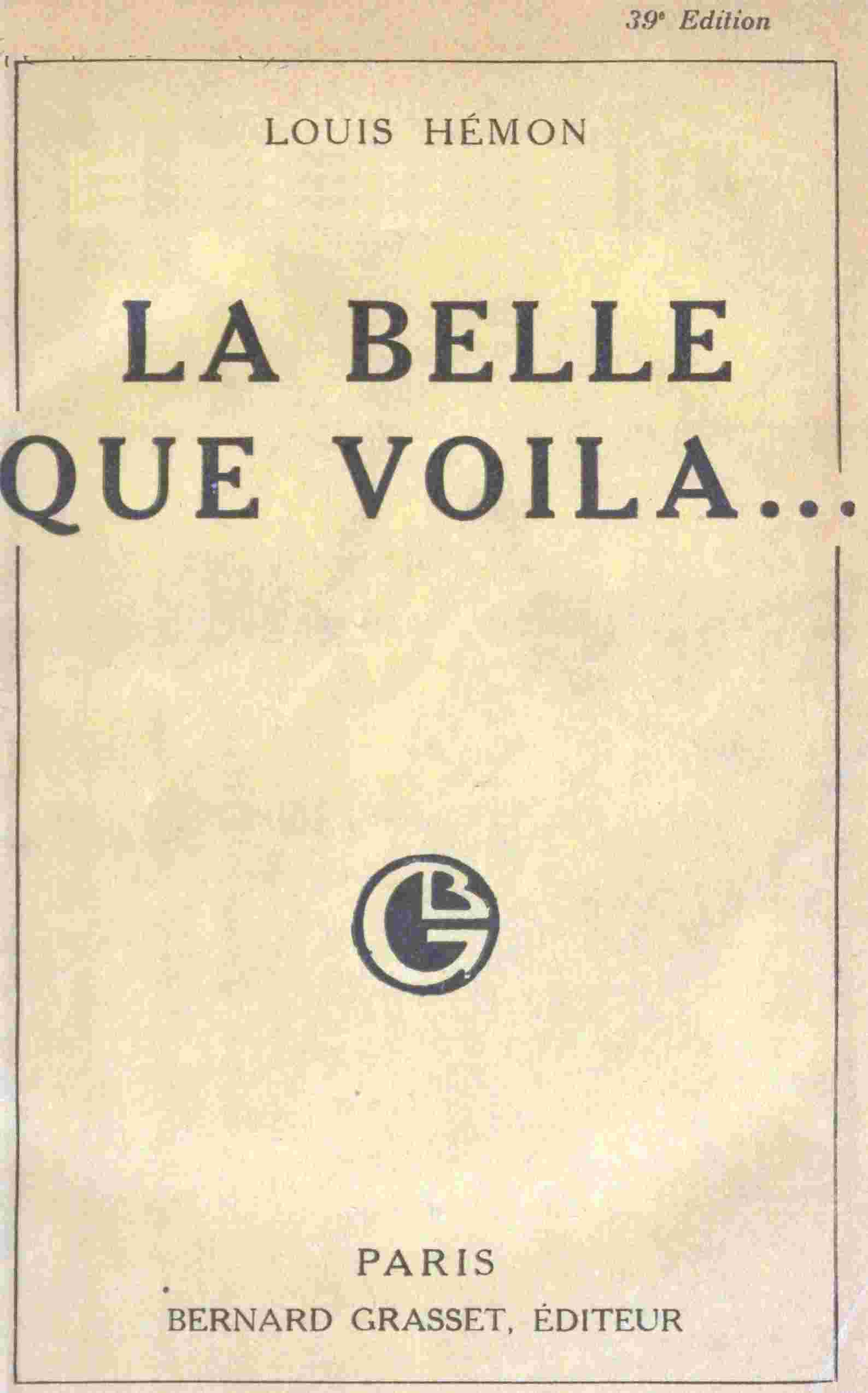La belle que voilà... cover
