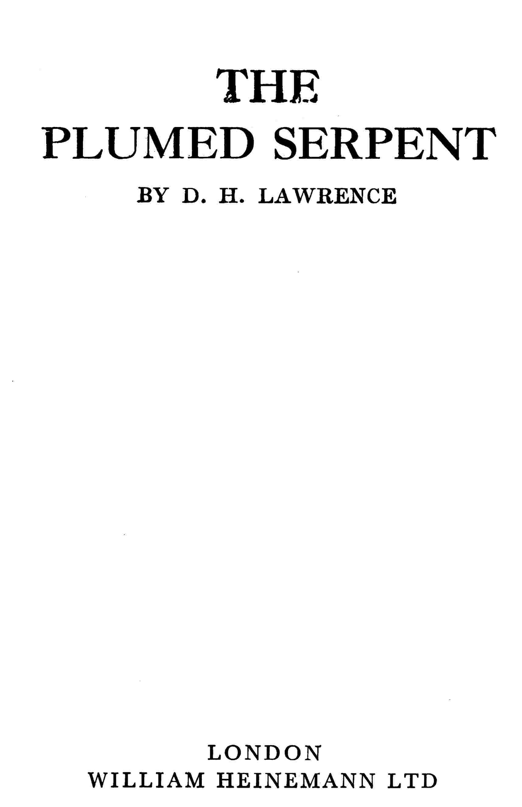 The Plumed Serpent cover
