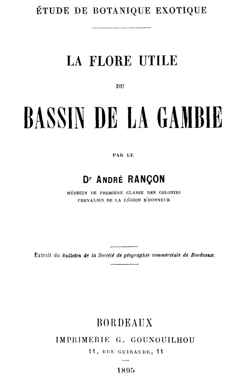 La flore utile du bassin de la Gambie cover