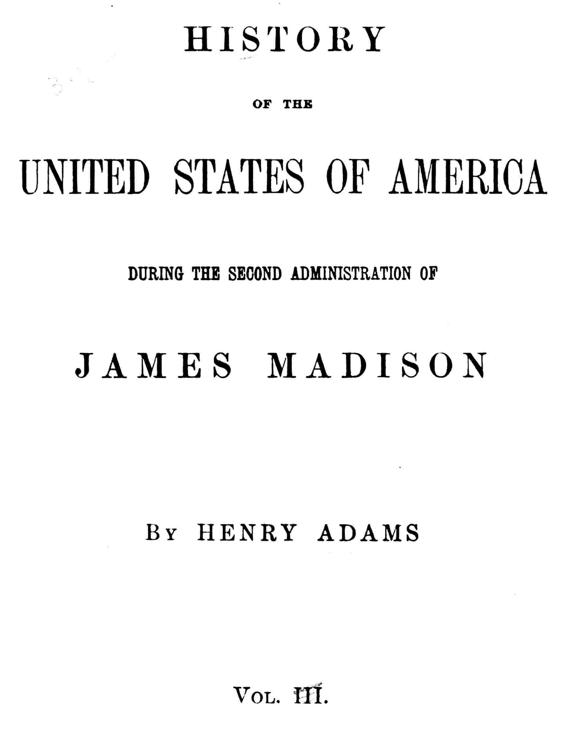 History of the United States of America, Volume 9 (of 9) cover