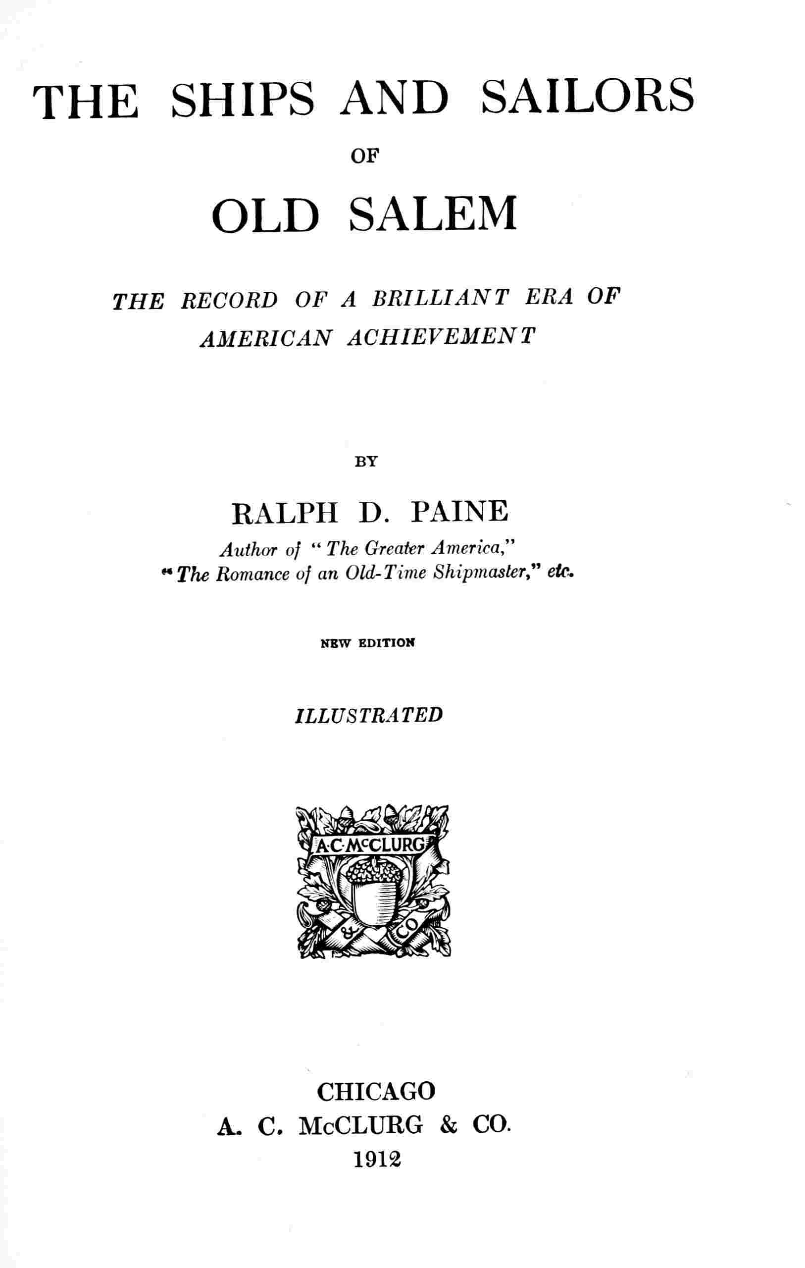 The ships and sailors of old Salem cover