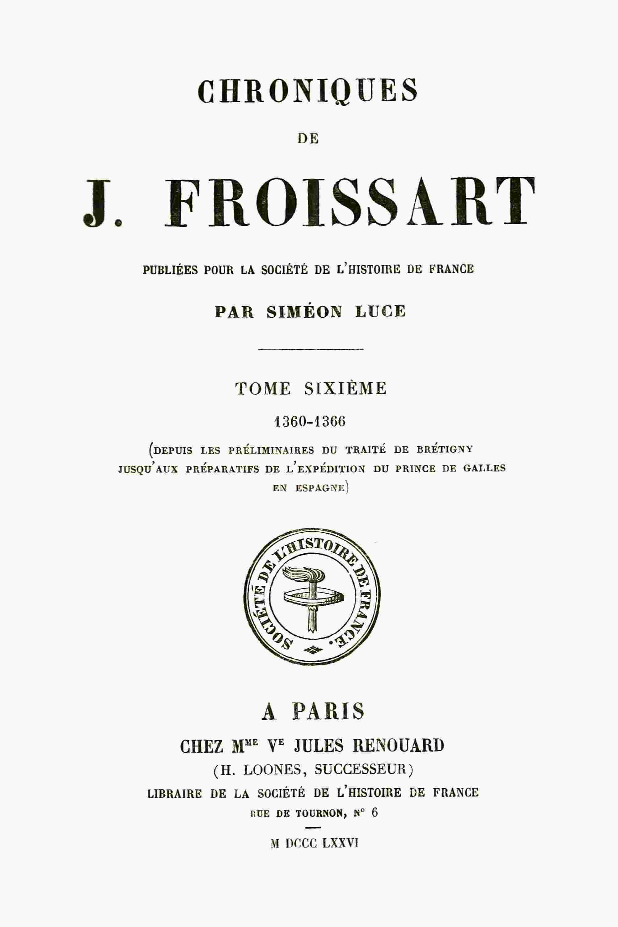 Chroniques de J. Froissart, tome 06/13 cover
