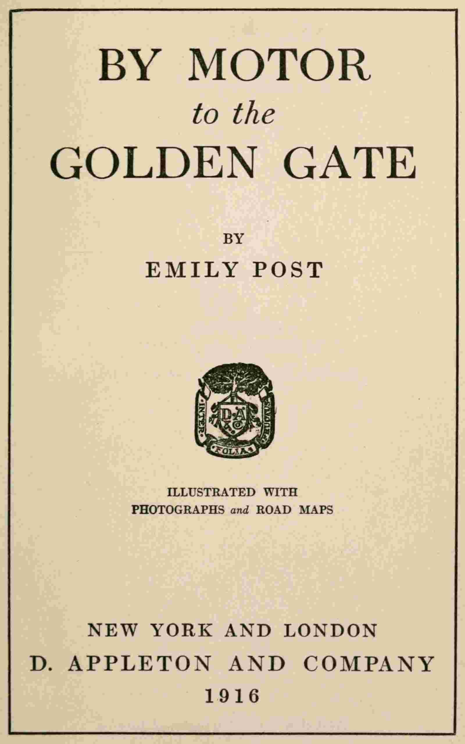 By motor to the Golden Gate cover