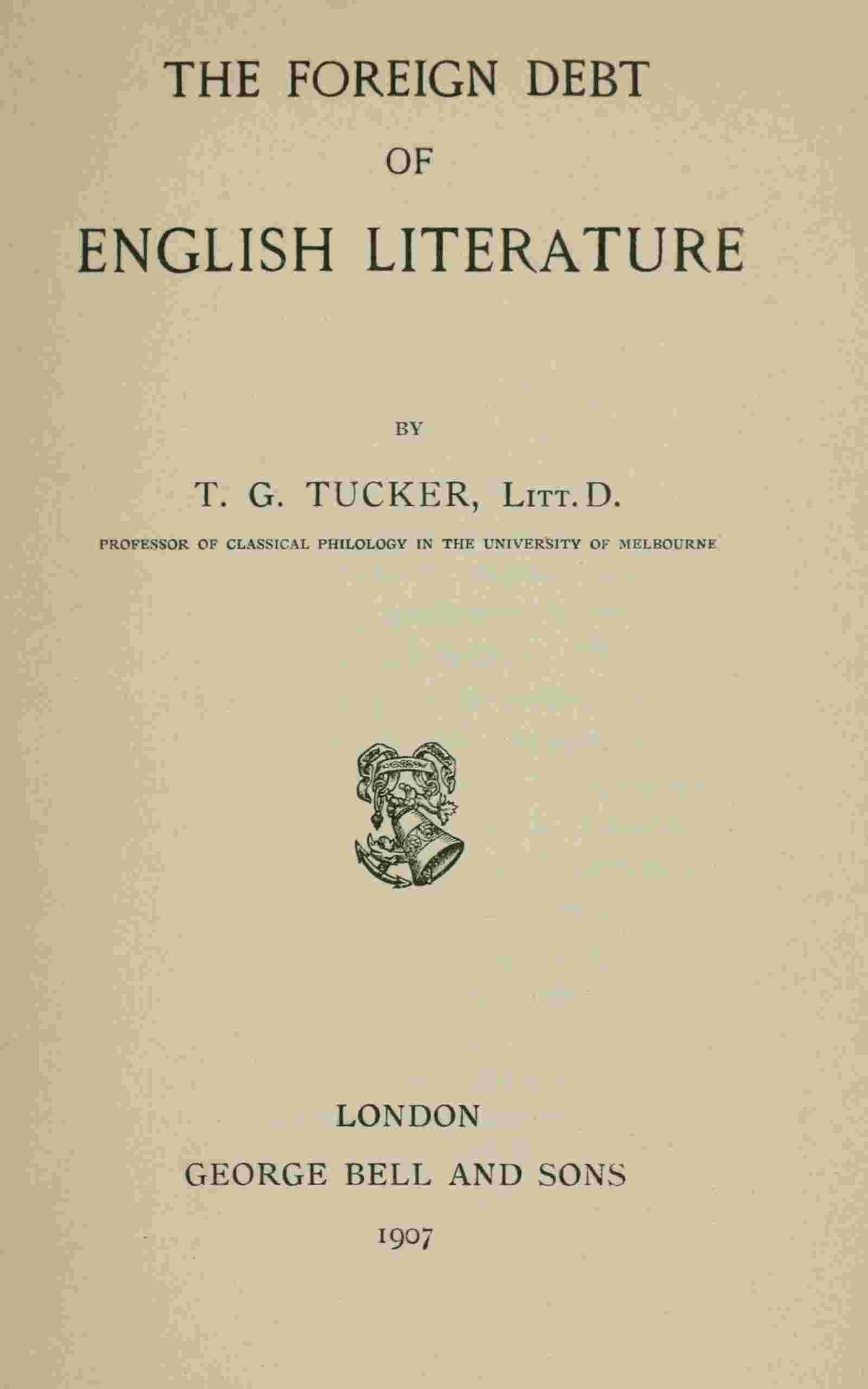 The foreign debt of English literature cover