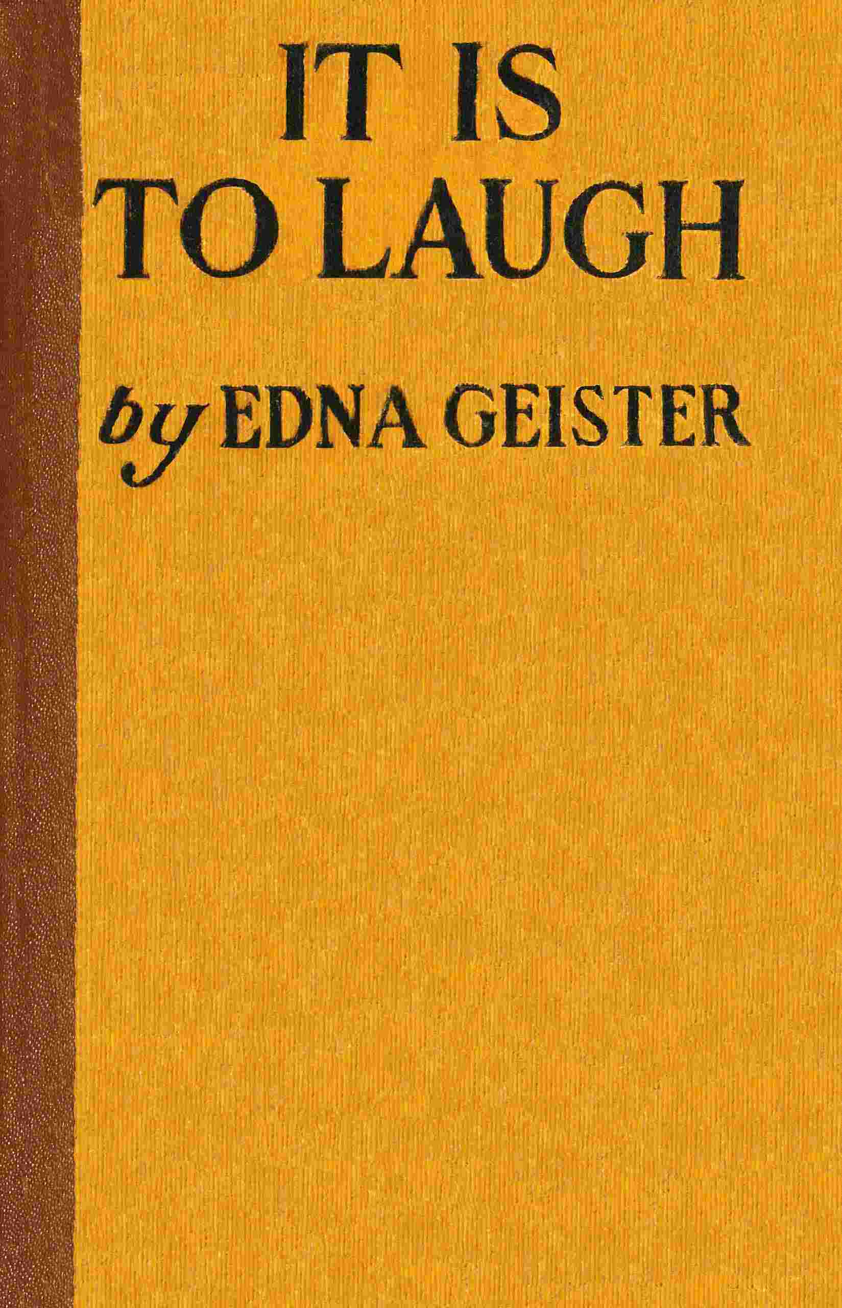 It is to laugh cover