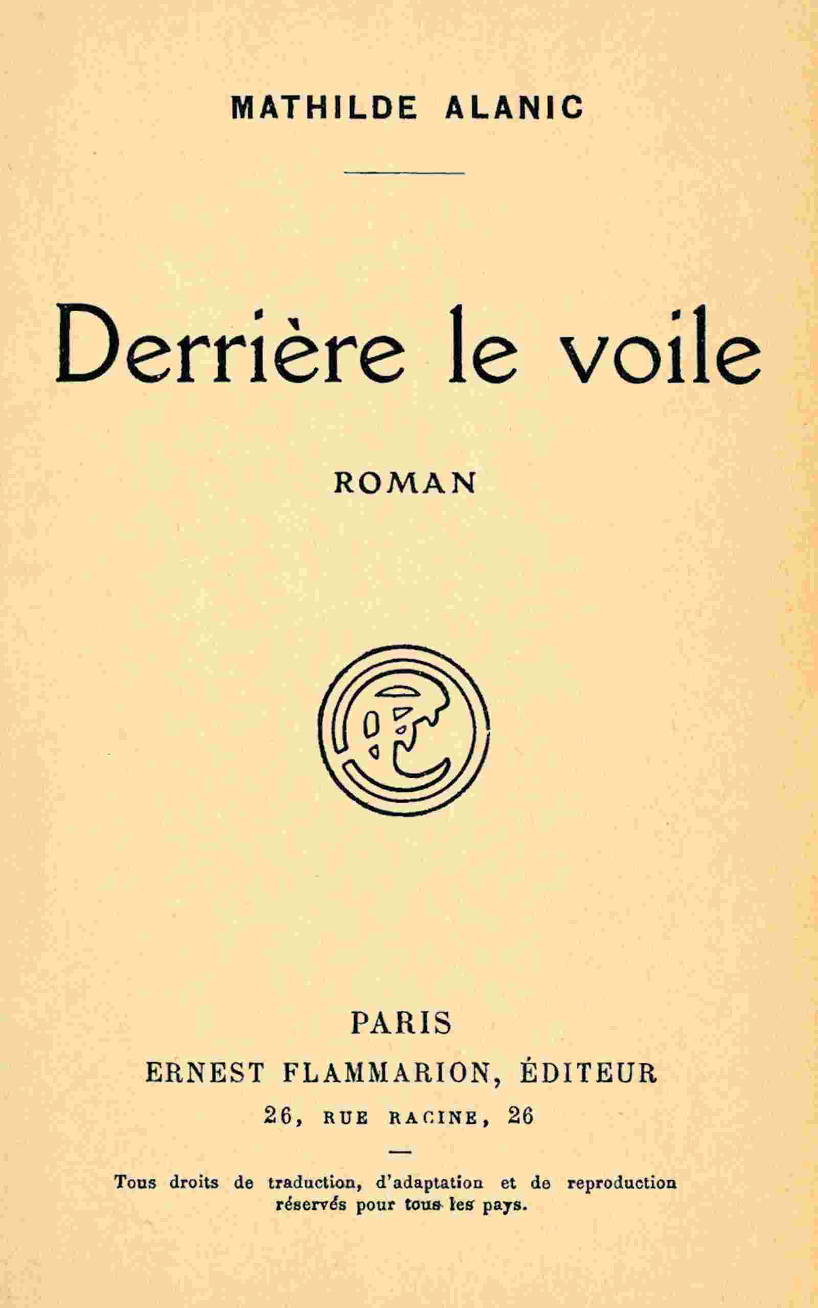 Derrière le voile cover