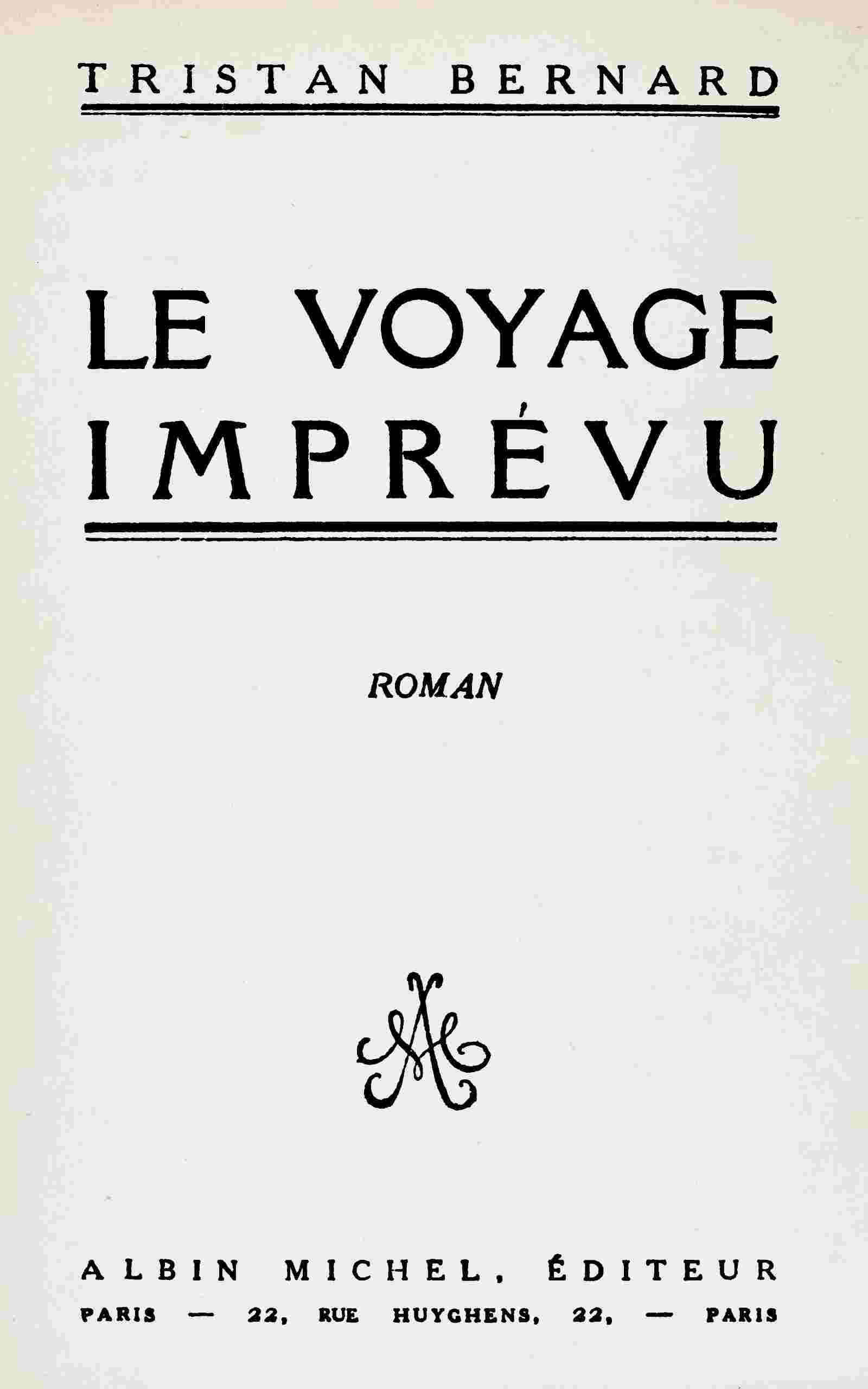 Le voyage imprévu cover
